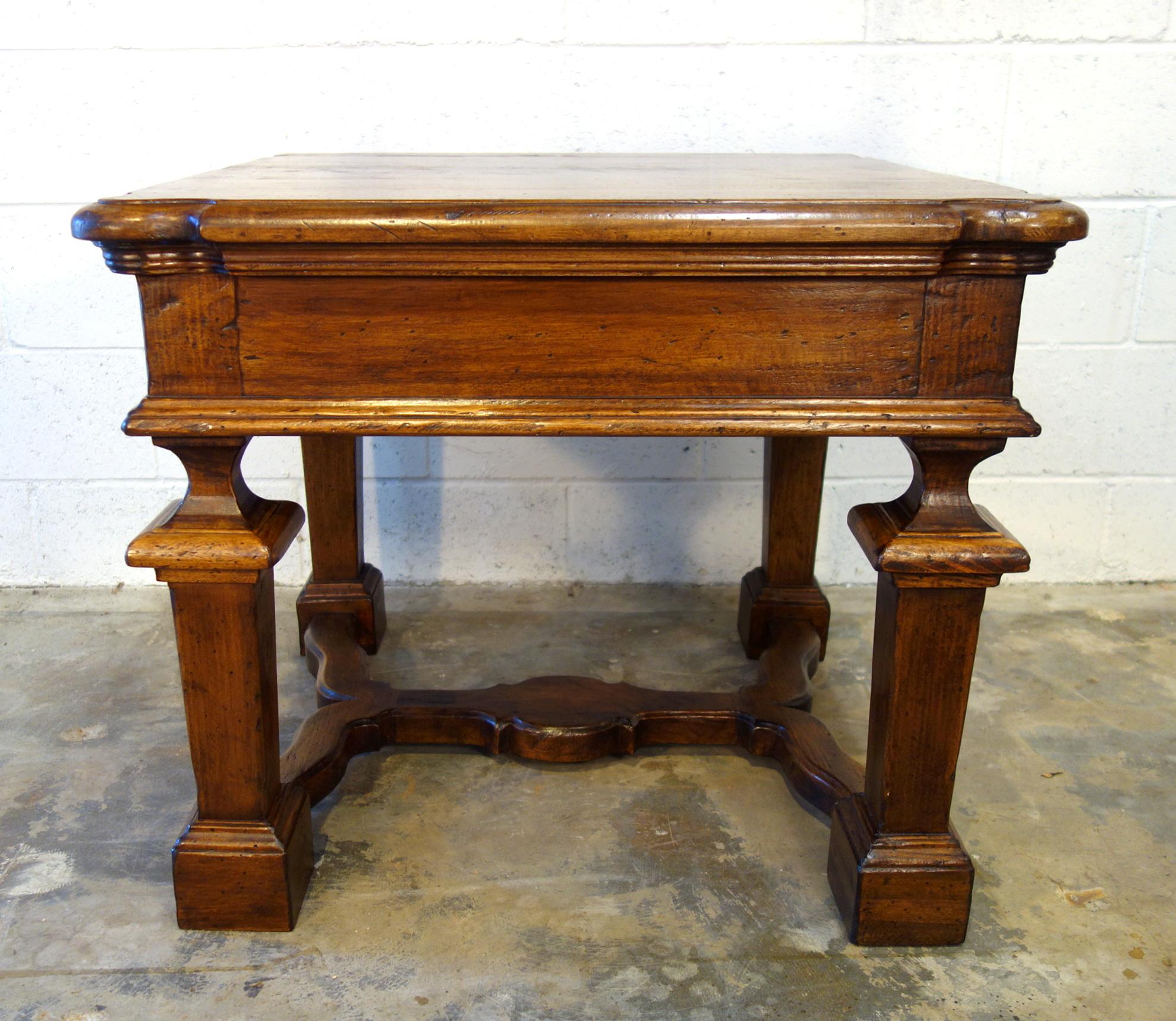 Baroque 19th C Mediterranean Style PORTOFINO Old Walnut Table Size & Finish Options For Sale