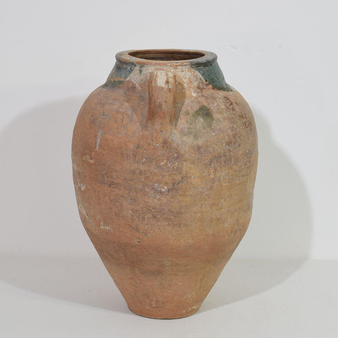 Mediterranes Terrakotta-Olivglas aus dem 19. Jahrhundert (Türkisch) im Angebot