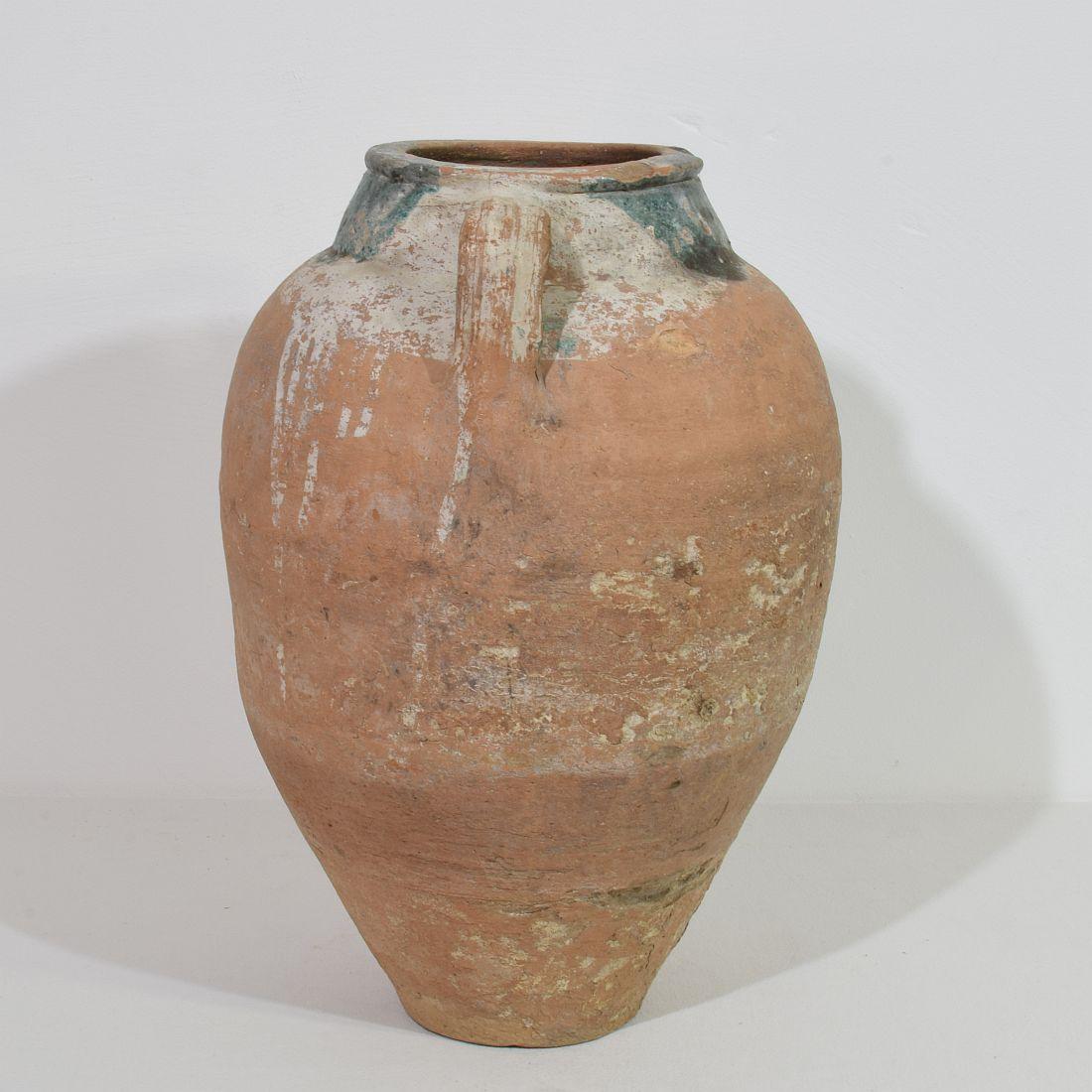 Mediterranes Terrakotta-Olivglas aus dem 19. Jahrhundert im Angebot 2