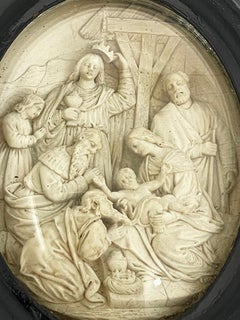 19th Century Meerschaum with Scene, Birth of Christ in Frame