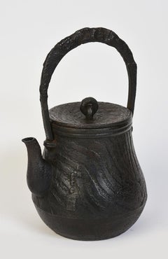19th Century, Meiji, Antique Japanese Iron Teapot with Artist Sign