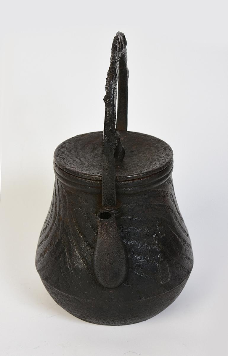 19th Century, Meiji, Antique Japanese Iron Teapot with Artist Sign For Sale 5