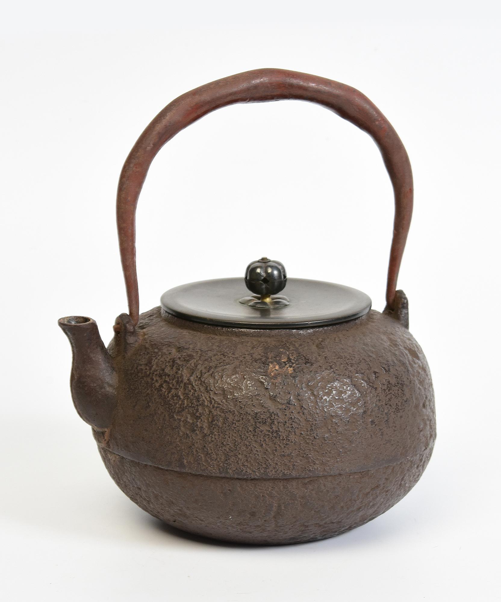 19th Century, Meiji, Antique Japanese Iron Teapot with Bronze Lid For Sale 7