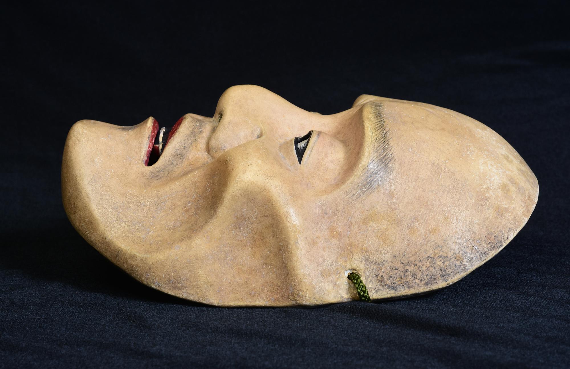 19th Century, Meiji, Antique Japanese Wooden Noh Mask For Sale 6