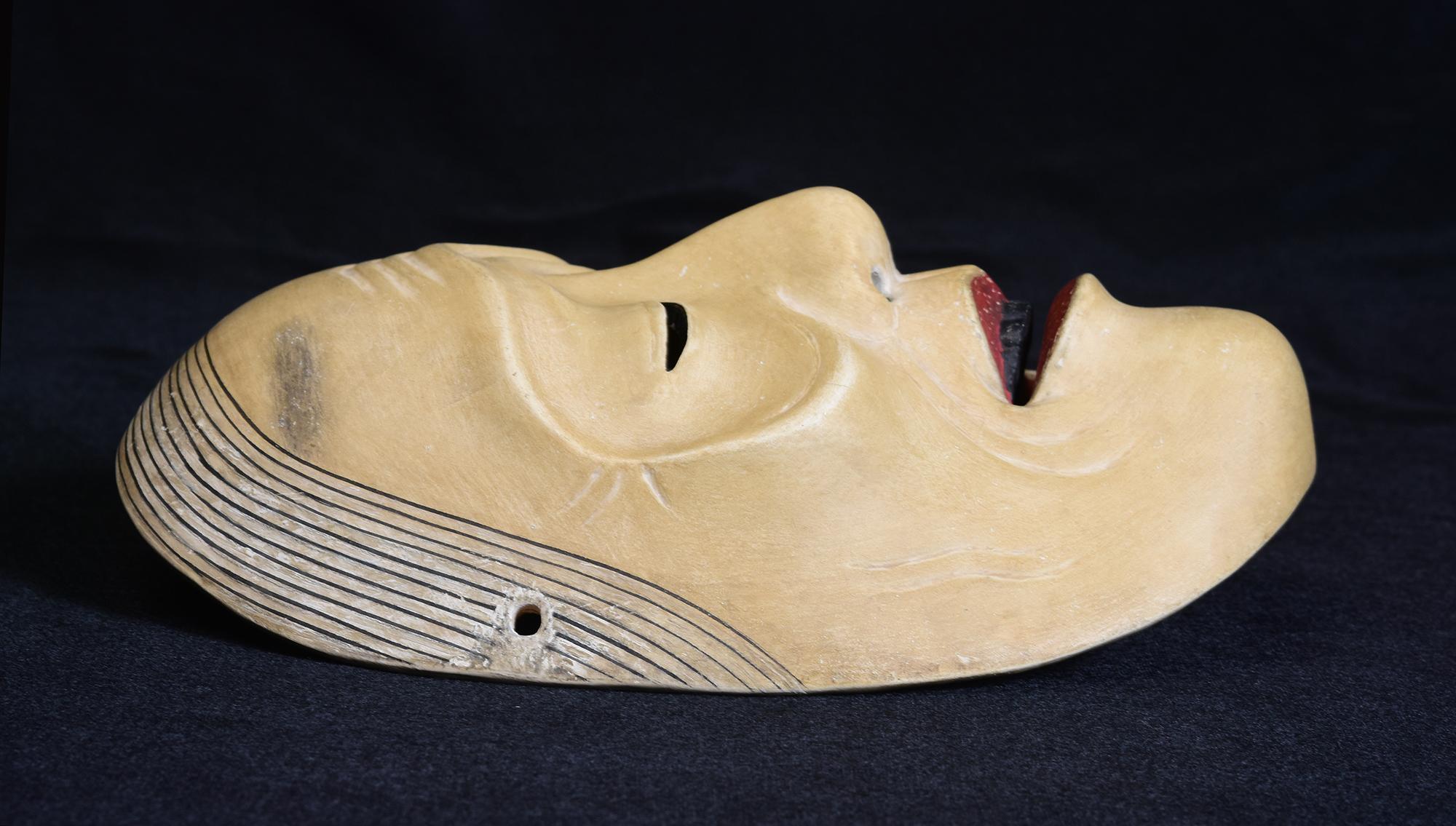 19e siècle, Meiji, Masque de nô japonais ancien en bois en vente 3
