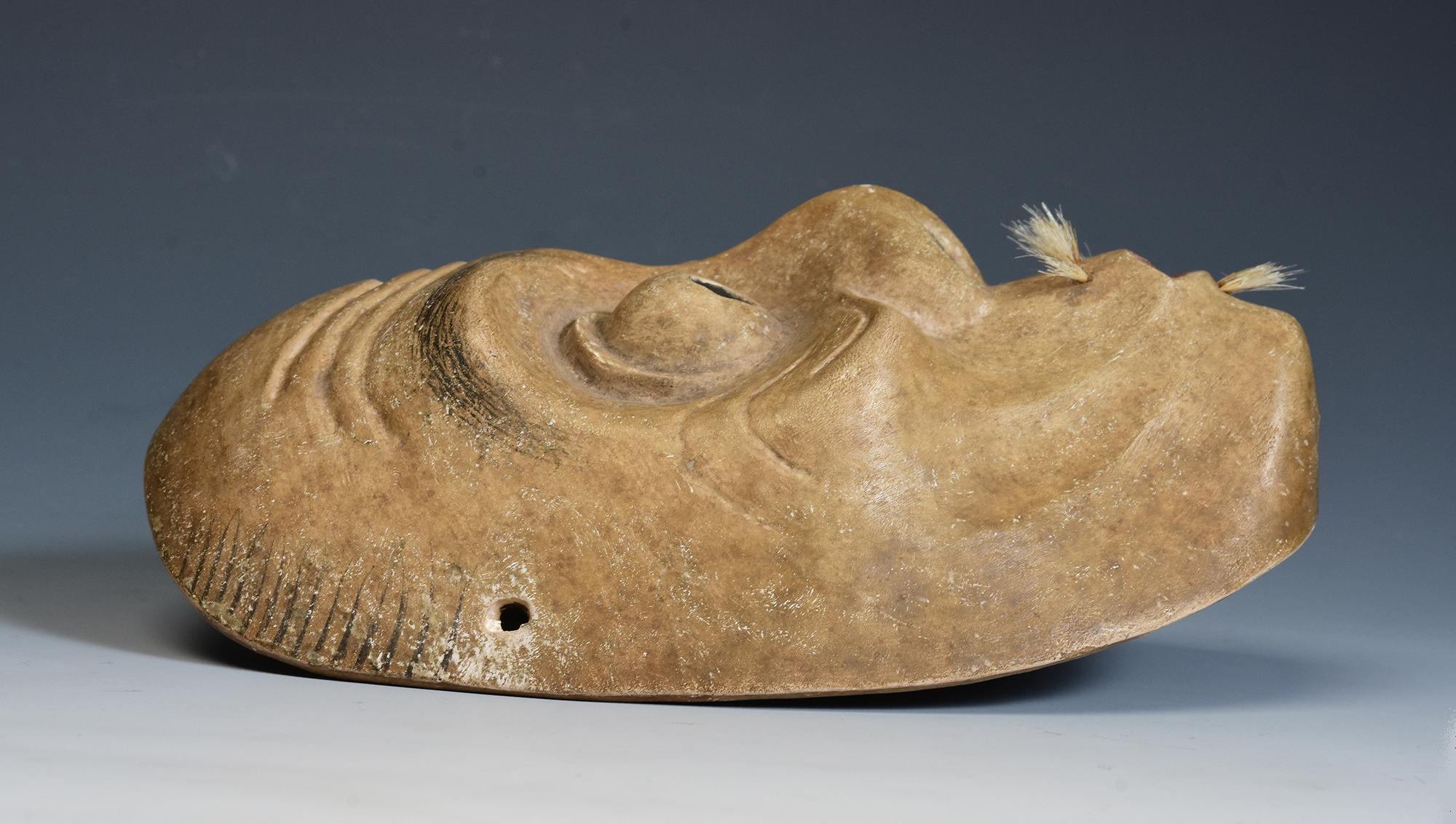 19th Century, Meiji, Antique Japanese Wooden Noh Mask For Sale 6