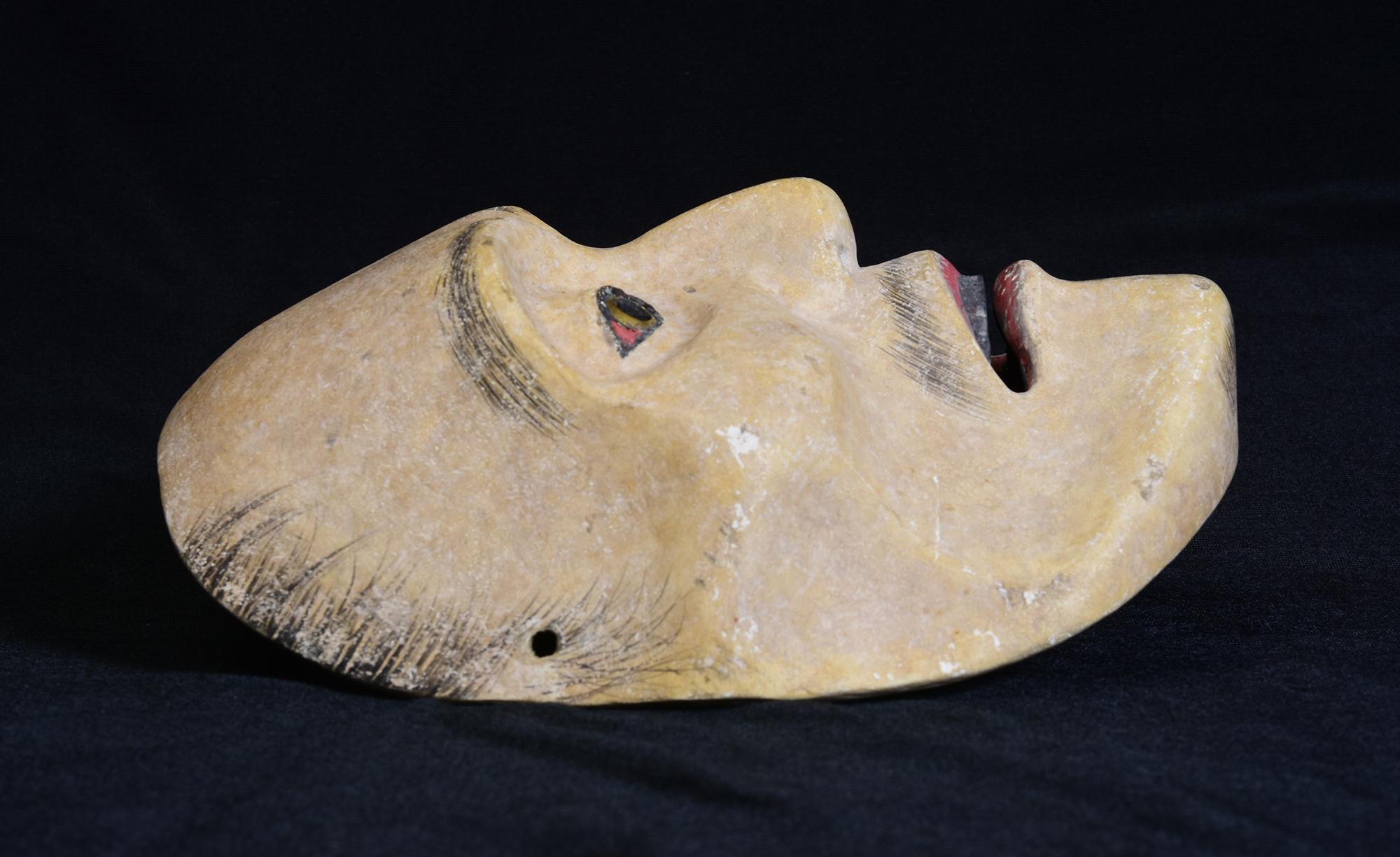 19. Jahrhundert, Meiji, antike japanische Noh-Maske aus Holz im Angebot 5