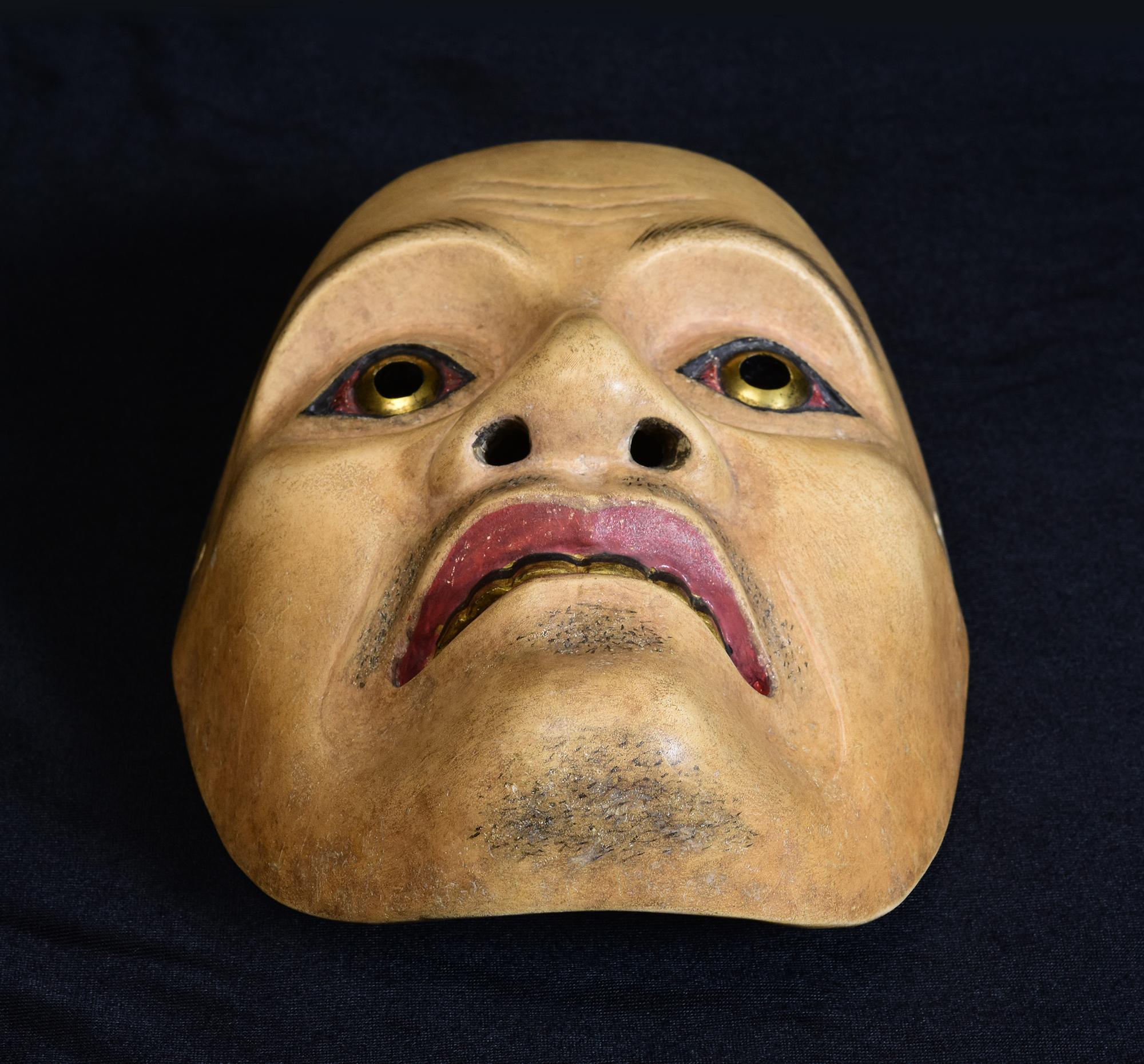 19e siècle, Meiji, Masque de nô japonais ancien en bois en vente 4