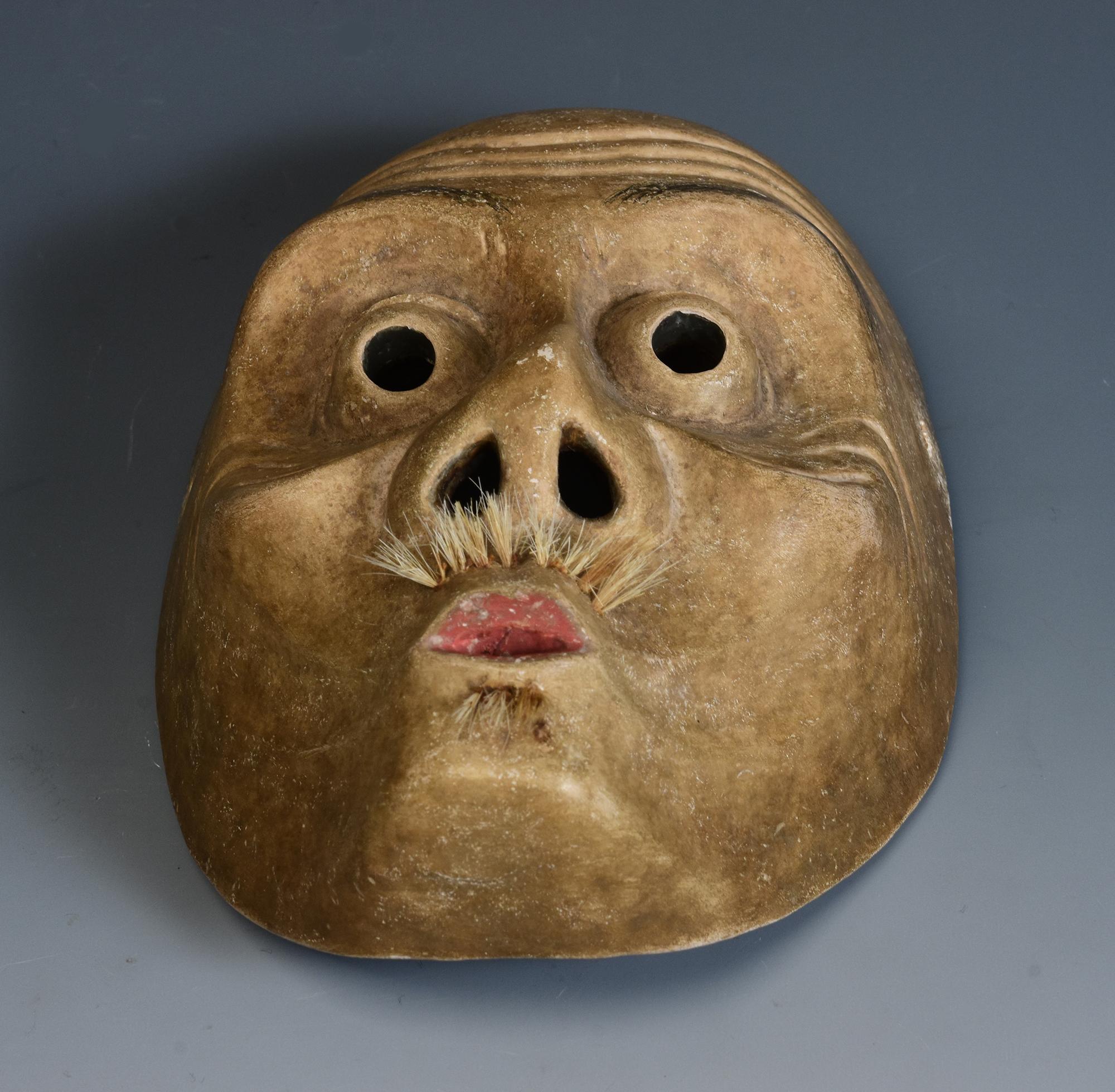 19th Century, Meiji, Antique Japanese Wooden Noh Mask For Sale 7