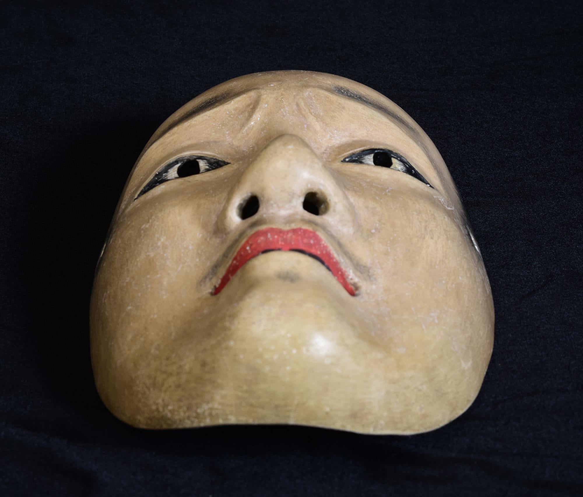 19th Century, Meiji, Antique Japanese Wooden Noh Mask 7