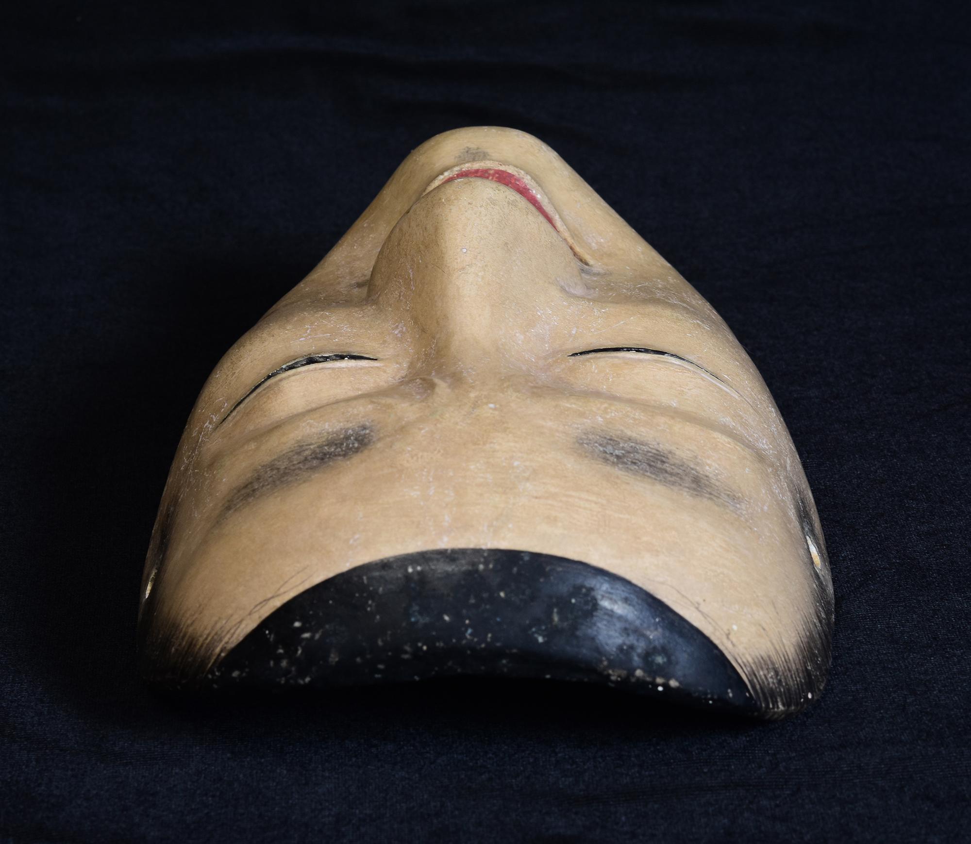 19th Century, Meiji, Antique Japanese Wooden Noh Mask 8