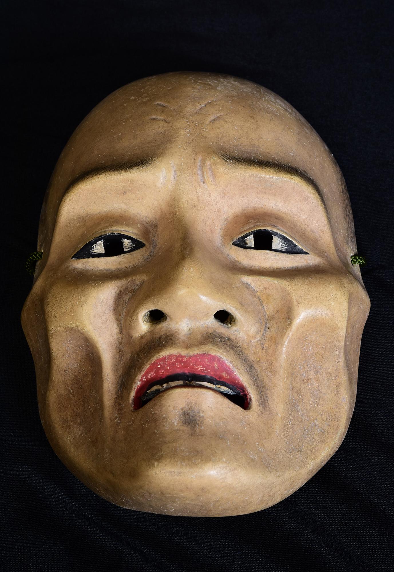 19th Century, Meiji, Antique Japanese Wooden Noh Mask For Sale 9