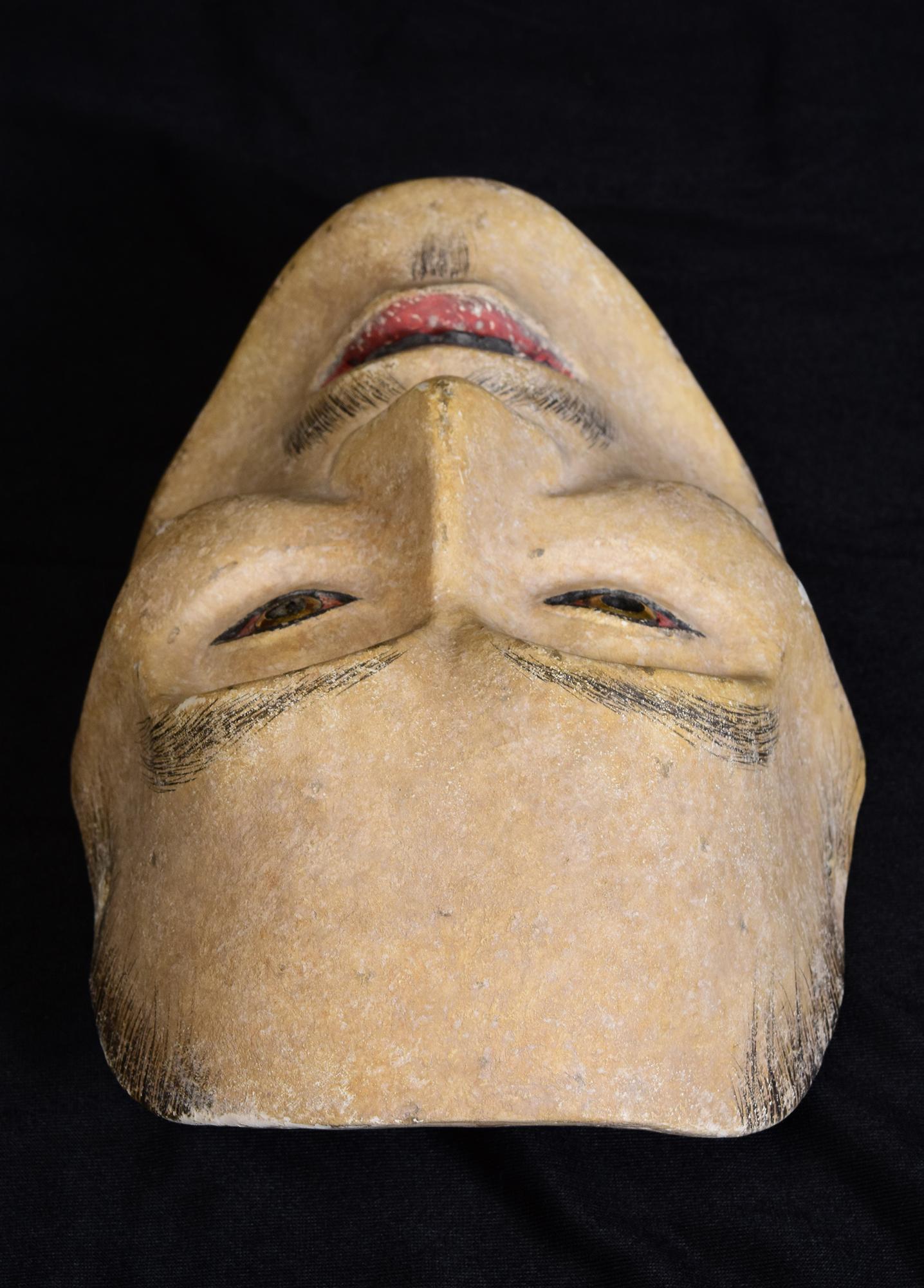 19. Jahrhundert, Meiji, antike japanische Noh-Maske aus Holz im Angebot 8
