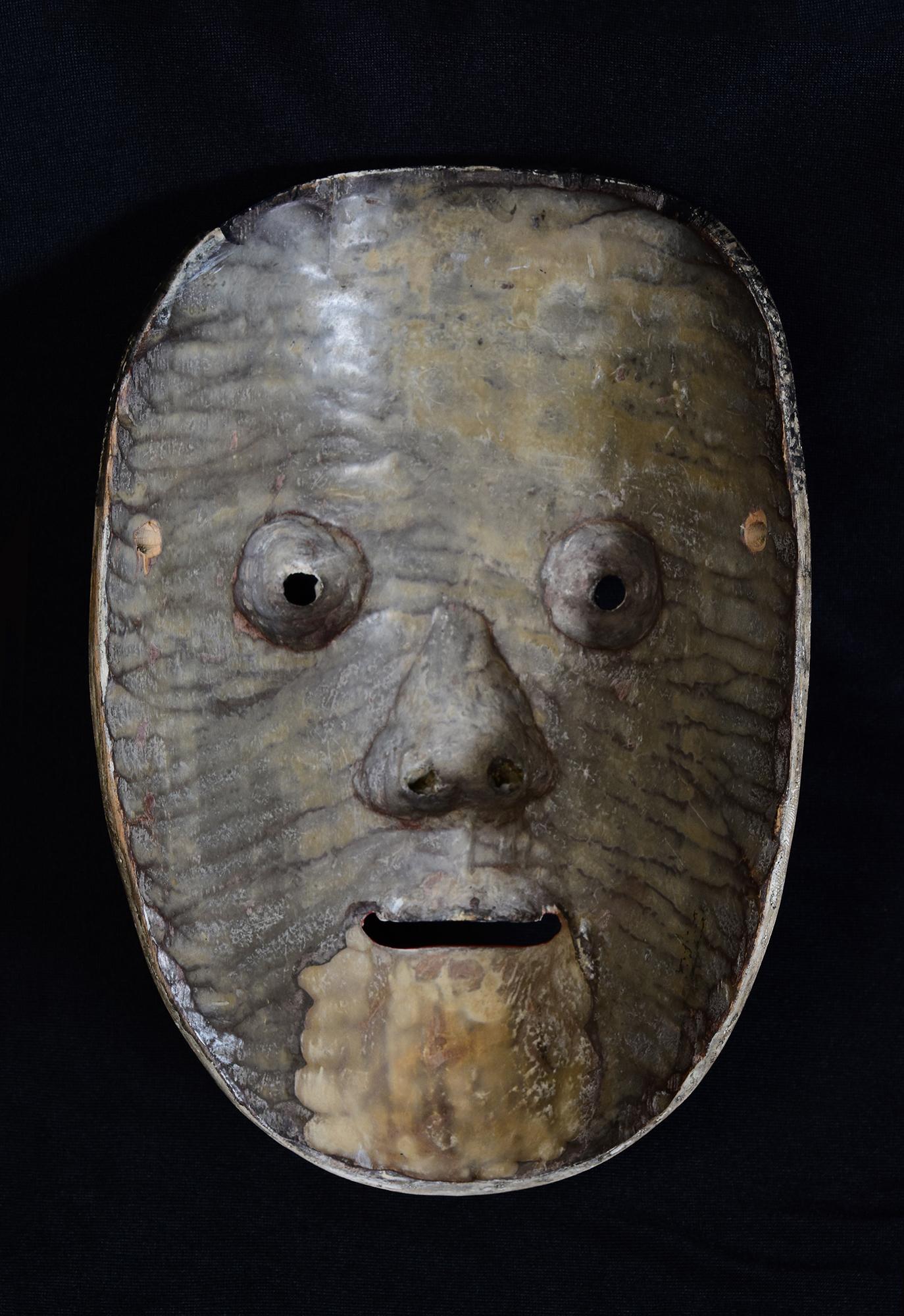 19th Century, Meiji, Antique Japanese Wooden Noh Mask 9