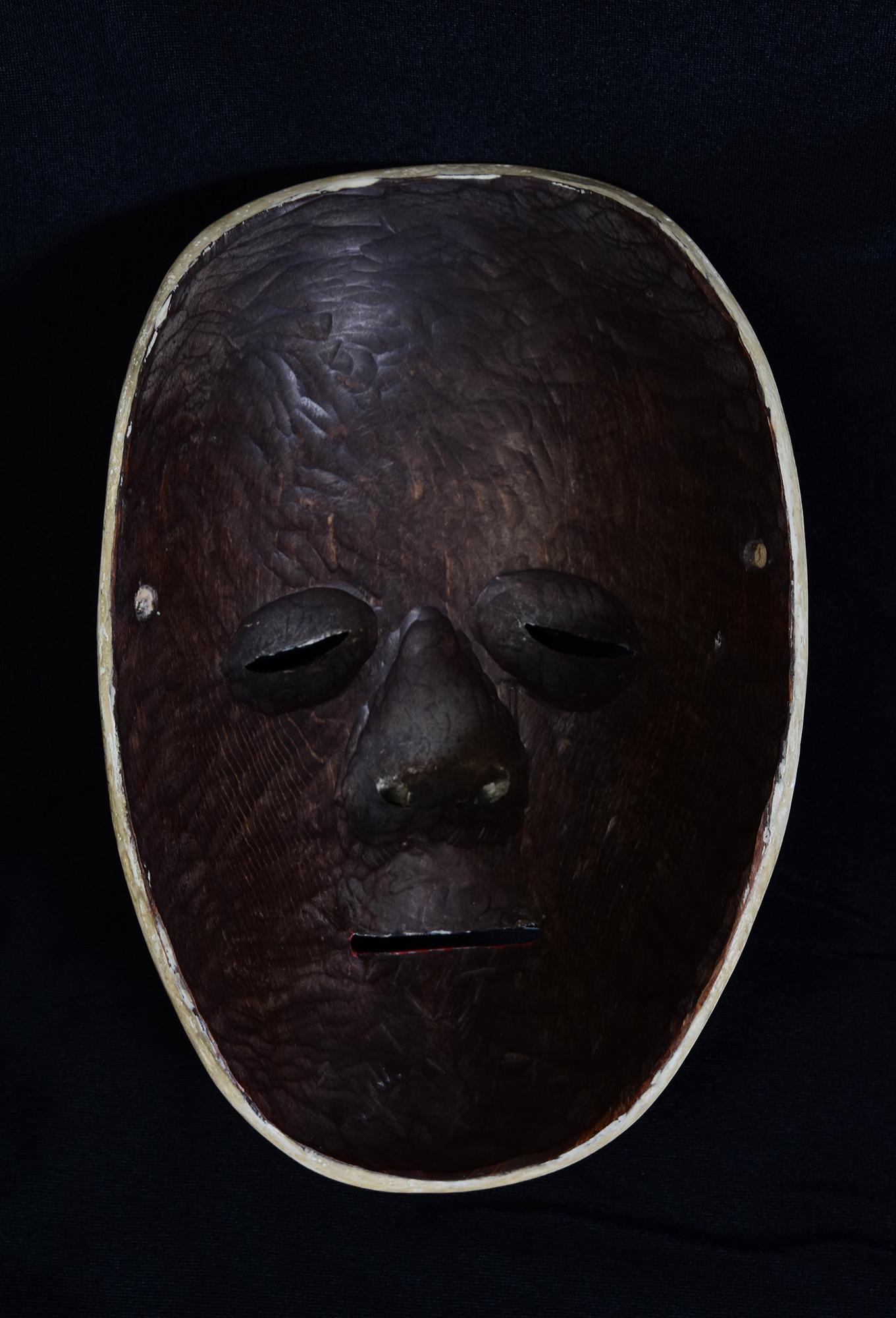 19e siècle, Meiji, Masque de nô japonais ancien en bois en vente 7