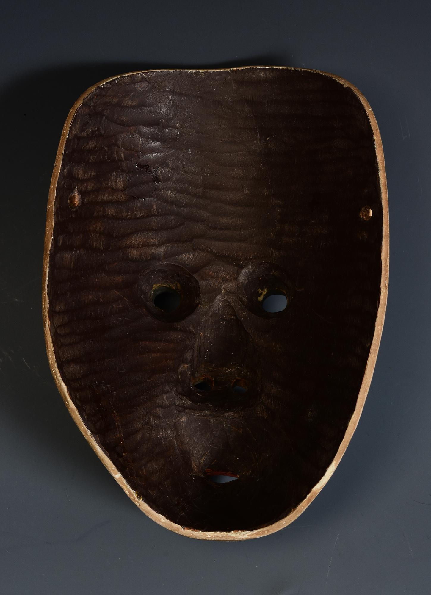 19th Century, Meiji, Antique Japanese Wooden Noh Mask For Sale 10