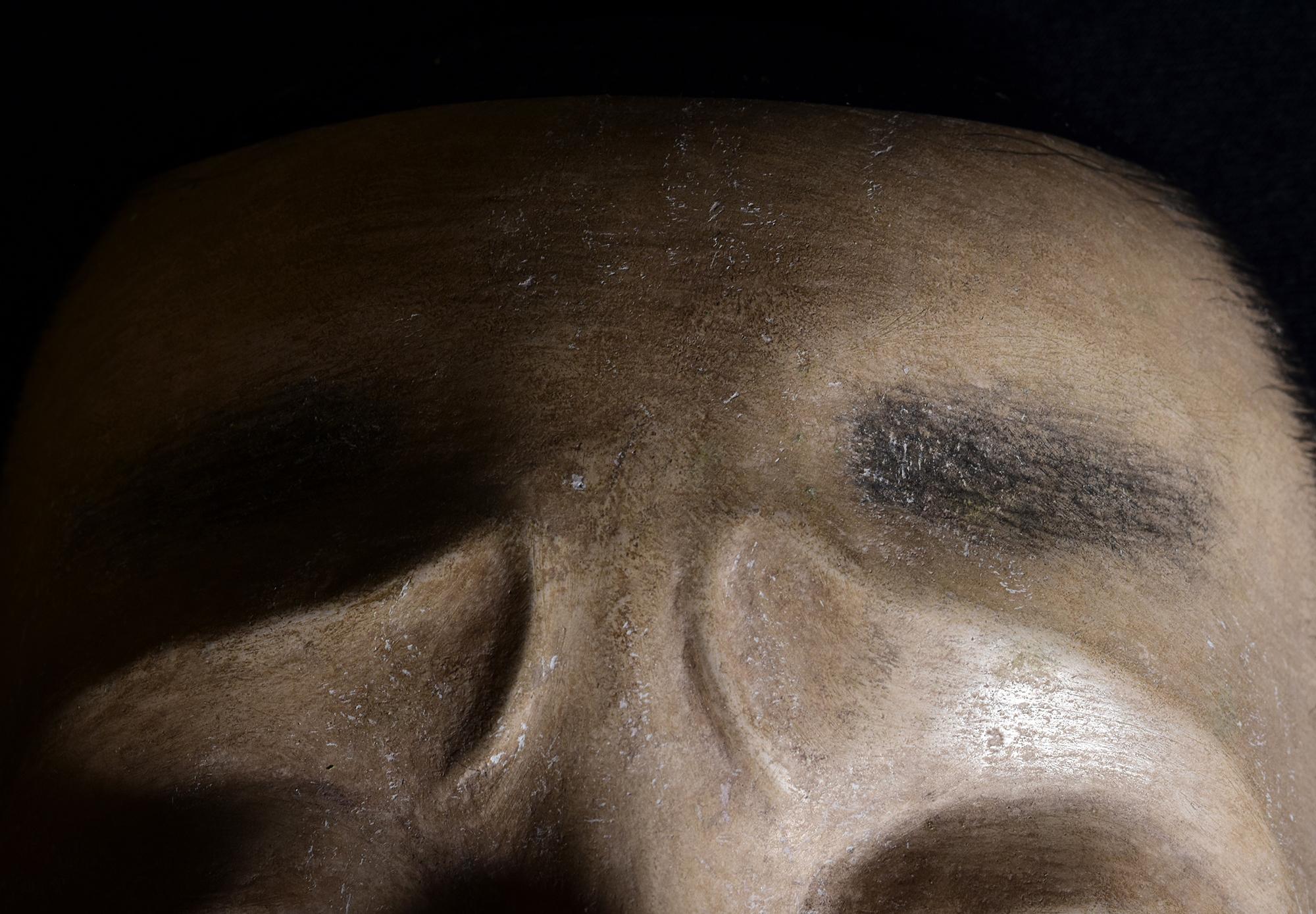 Hand-Carved 19th Century, Meiji, Antique Japanese Wooden Noh Mask