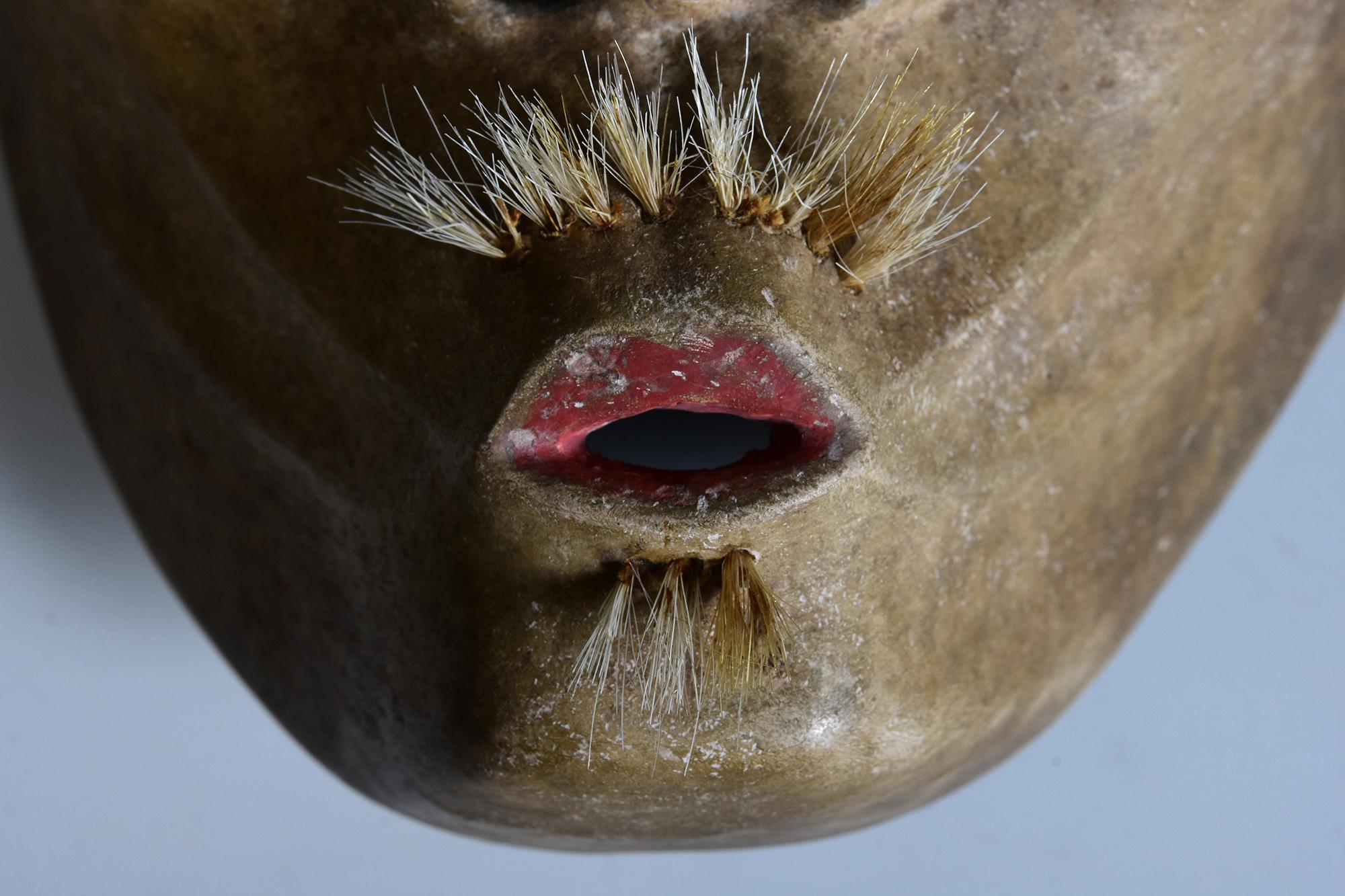 19th Century, Meiji, Antique Japanese Wooden Noh Mask For Sale 2