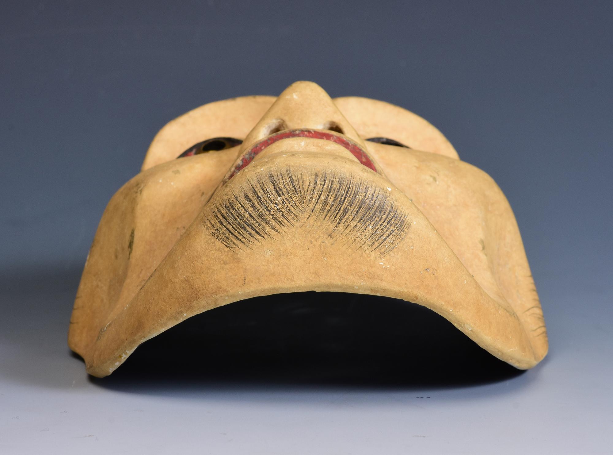 19th Century, Meiji, Antique Japanese Wooden Noh Mask For Sale 3