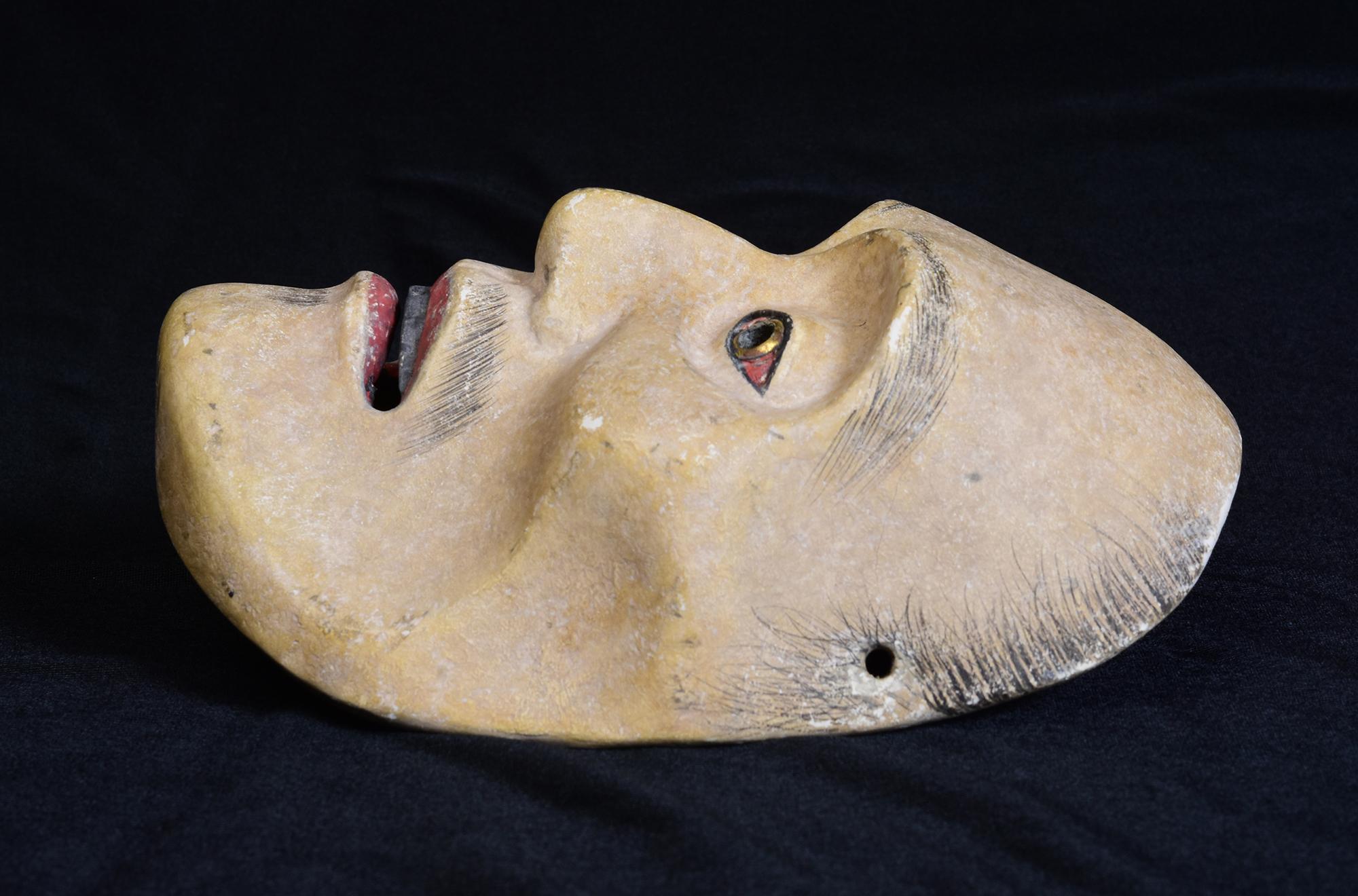 19. Jahrhundert, Meiji, antike japanische Noh-Maske aus Holz im Angebot 3