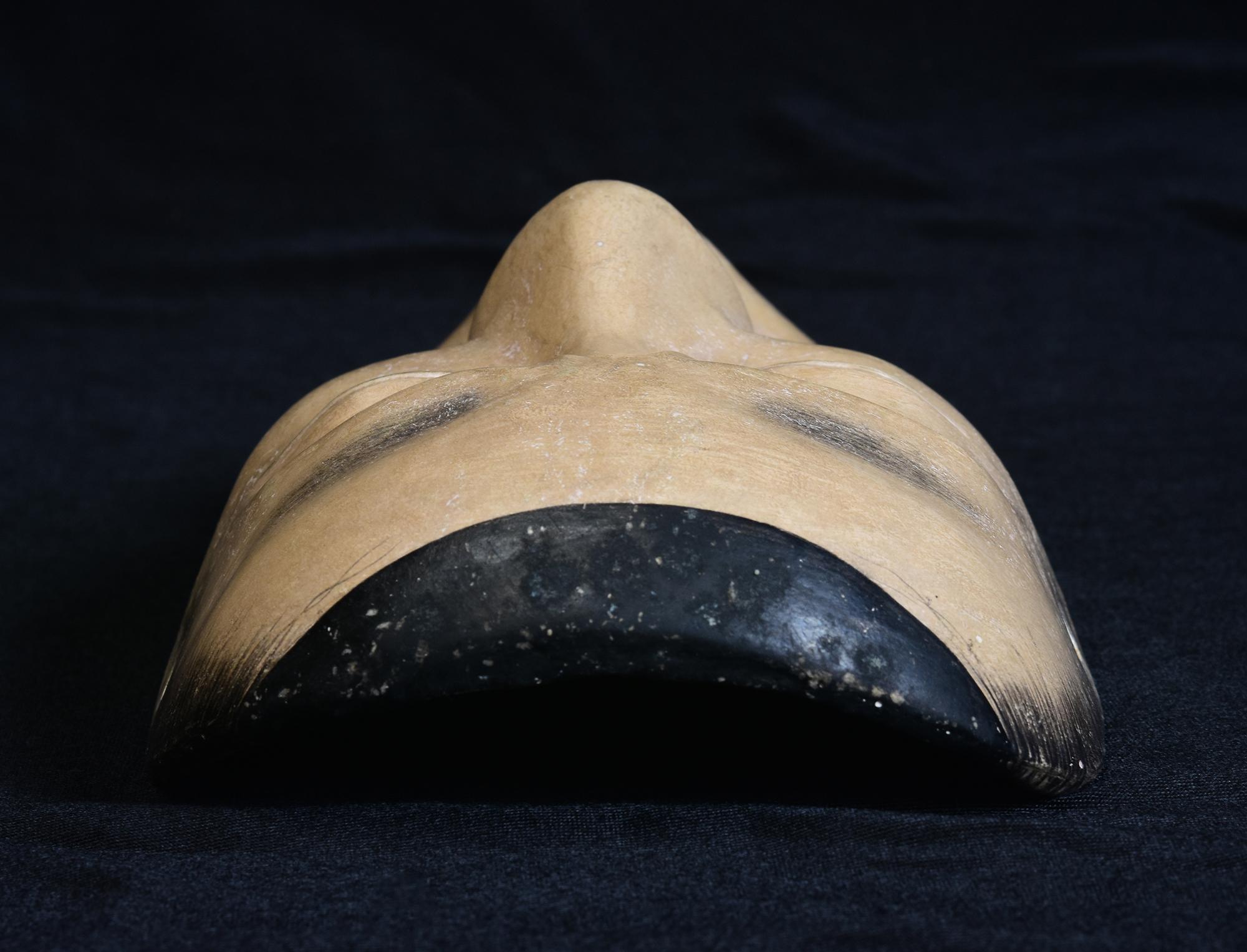 19th Century, Meiji, Antique Japanese Wooden Noh Mask 5