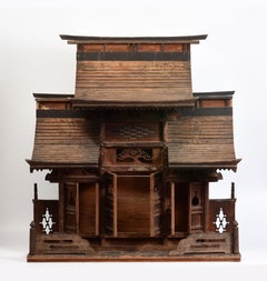 19th Century, Meiji, Antique Japanese Wooden Shrine