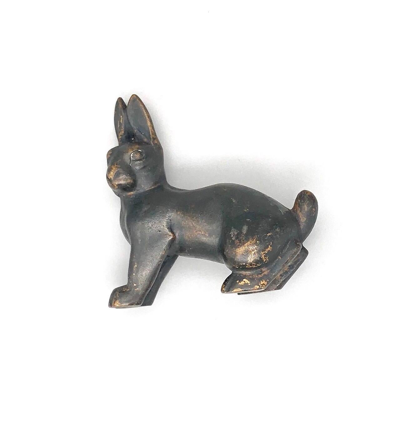 19th Century Meiji Era Cast Bronze Rabbit Statue For Sale 6