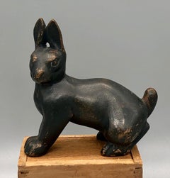 19th Century Meiji Era Cast Bronze Rabbit Statue