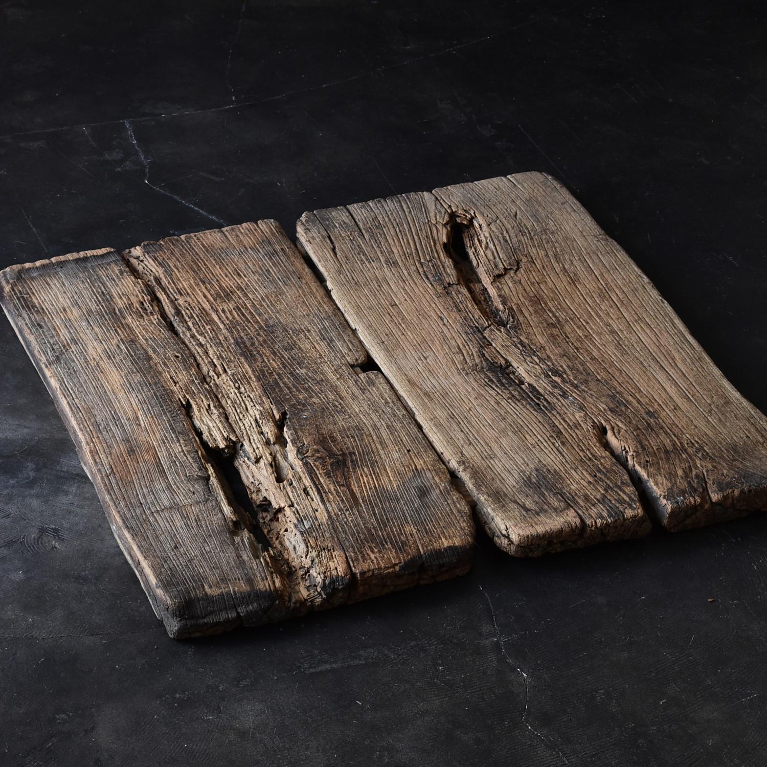 19th Century Meiji Era Japanese old wooden board / Wabi-Sabi top board 11