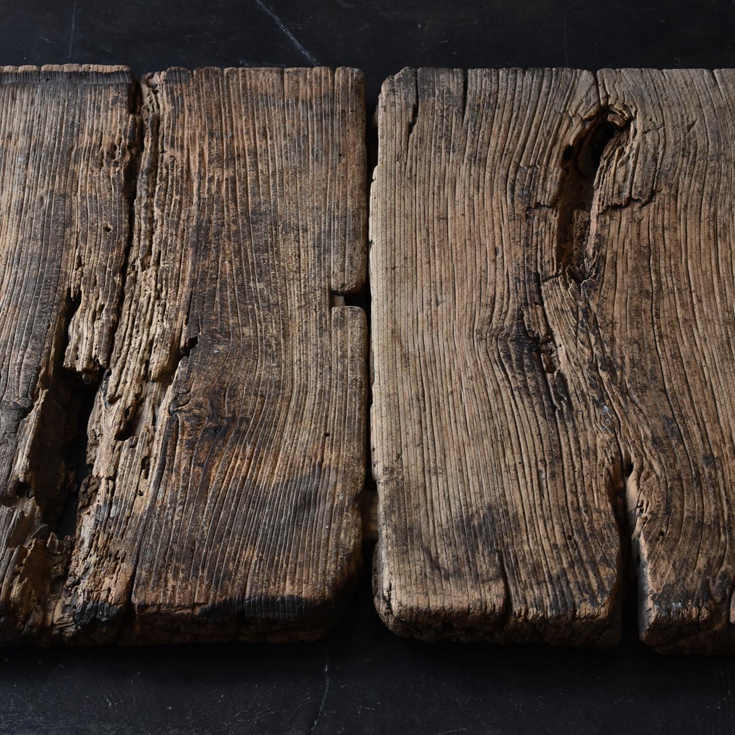 19th Century Meiji Era Japanese old wooden board / Wabi-Sabi top board 12