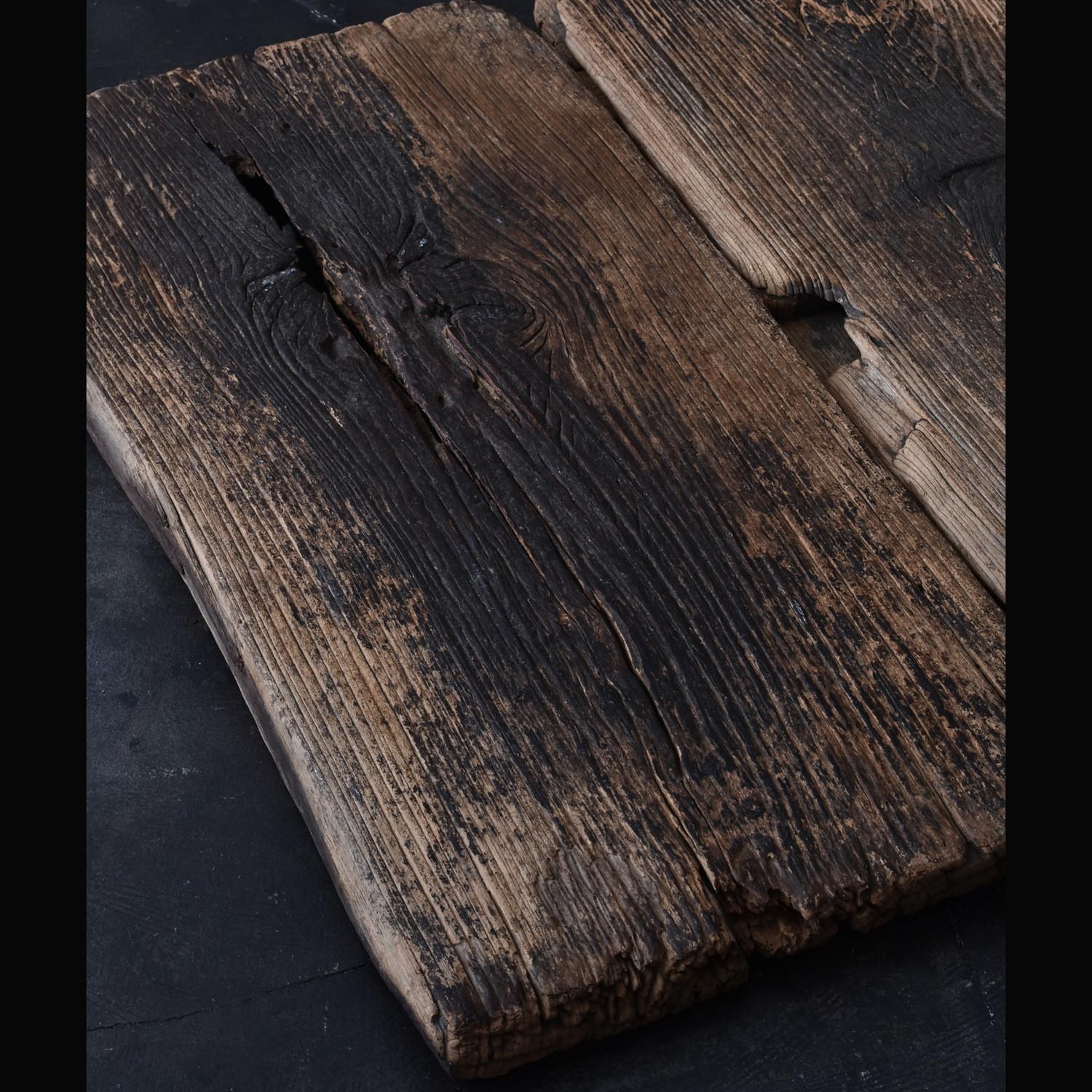 Woodwork 19th Century Meiji Era Japanese old wooden board / Wabi-Sabi top board