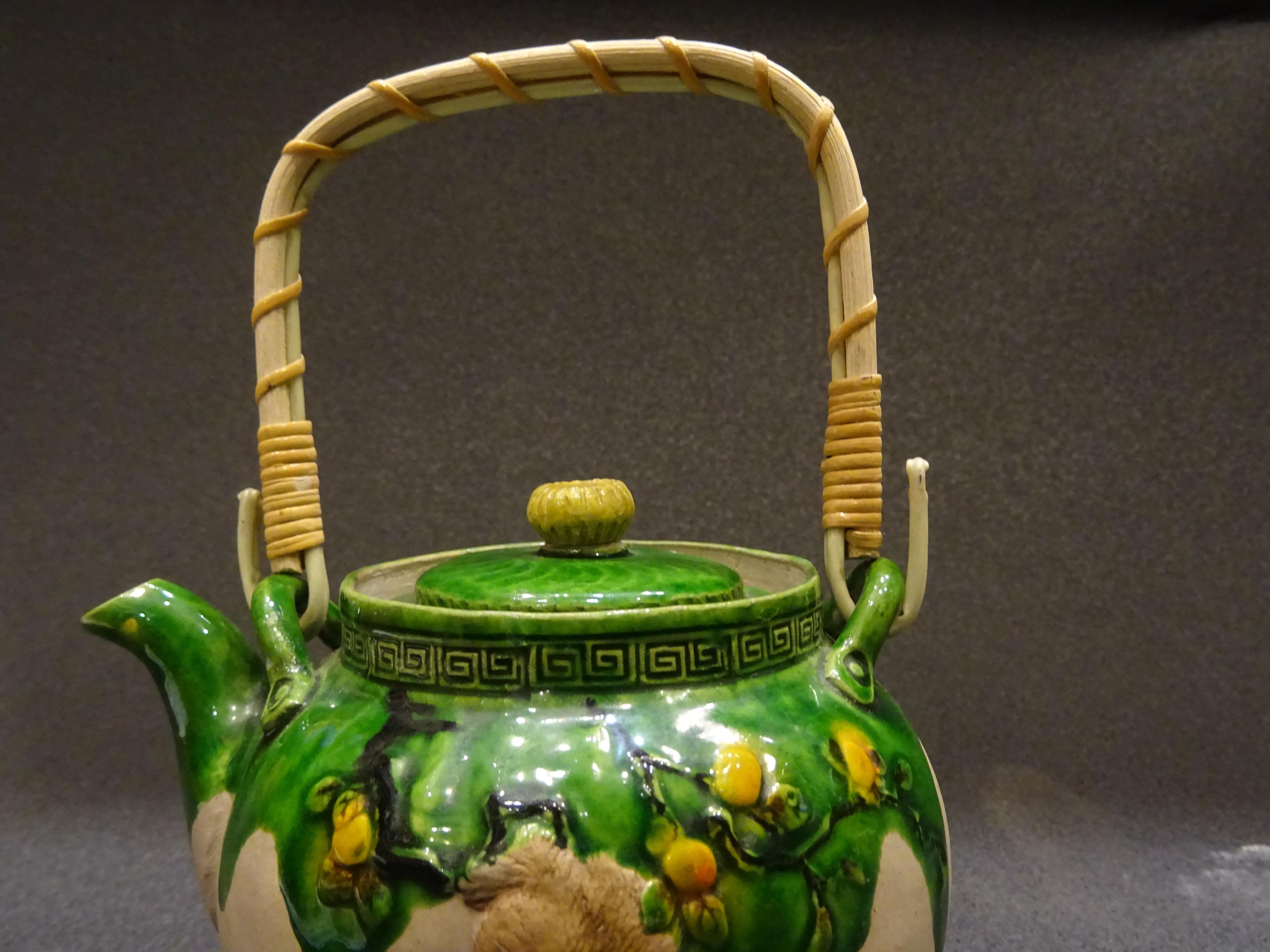 green japanese teapot