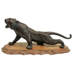 19th Century Meiji Period Bronze Tiger