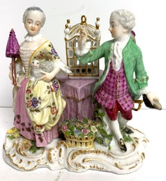19th Century Meissen Birdcage Grouping