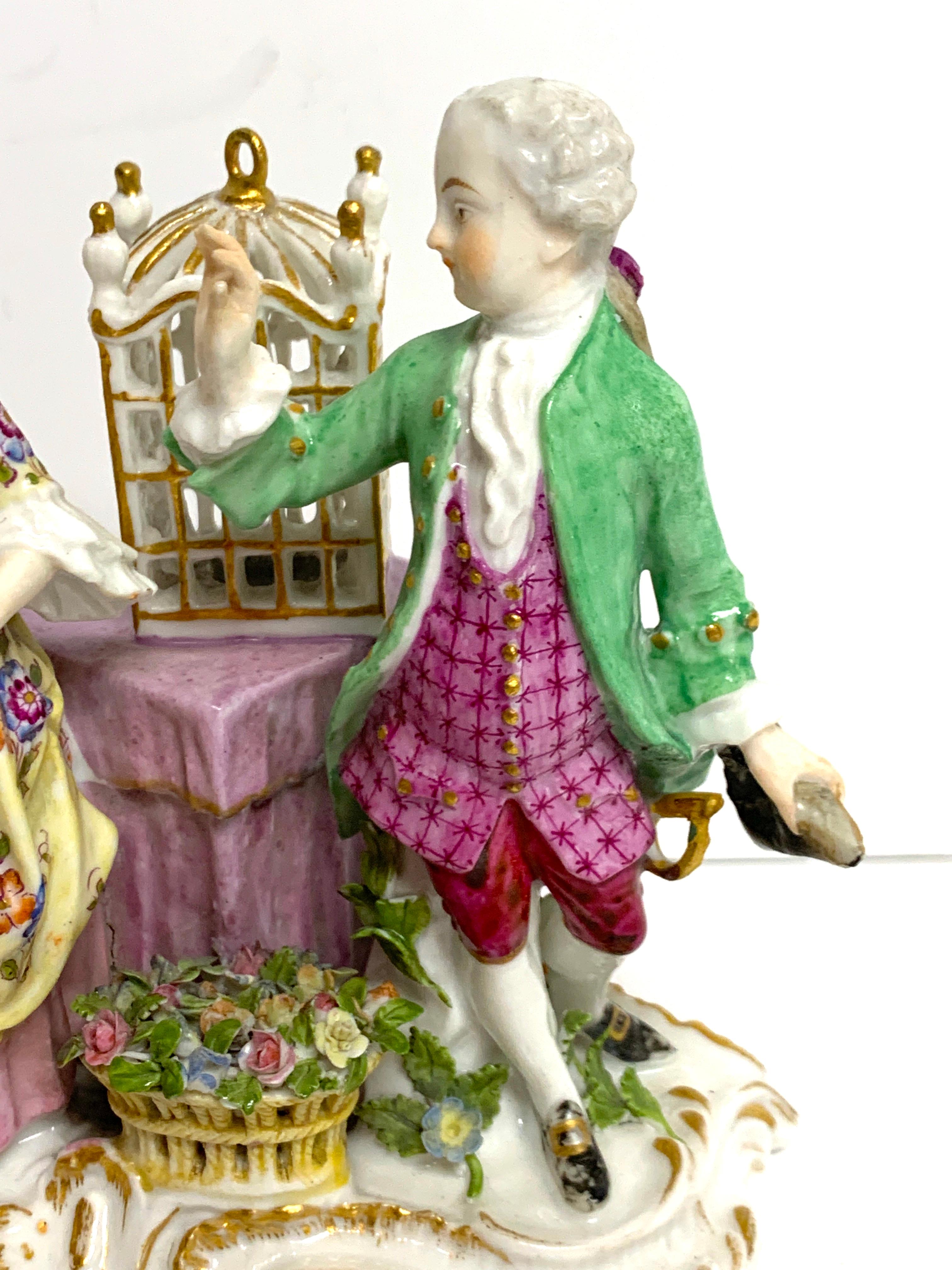 German 19th Century Meissen Birdcage Grouping For Sale