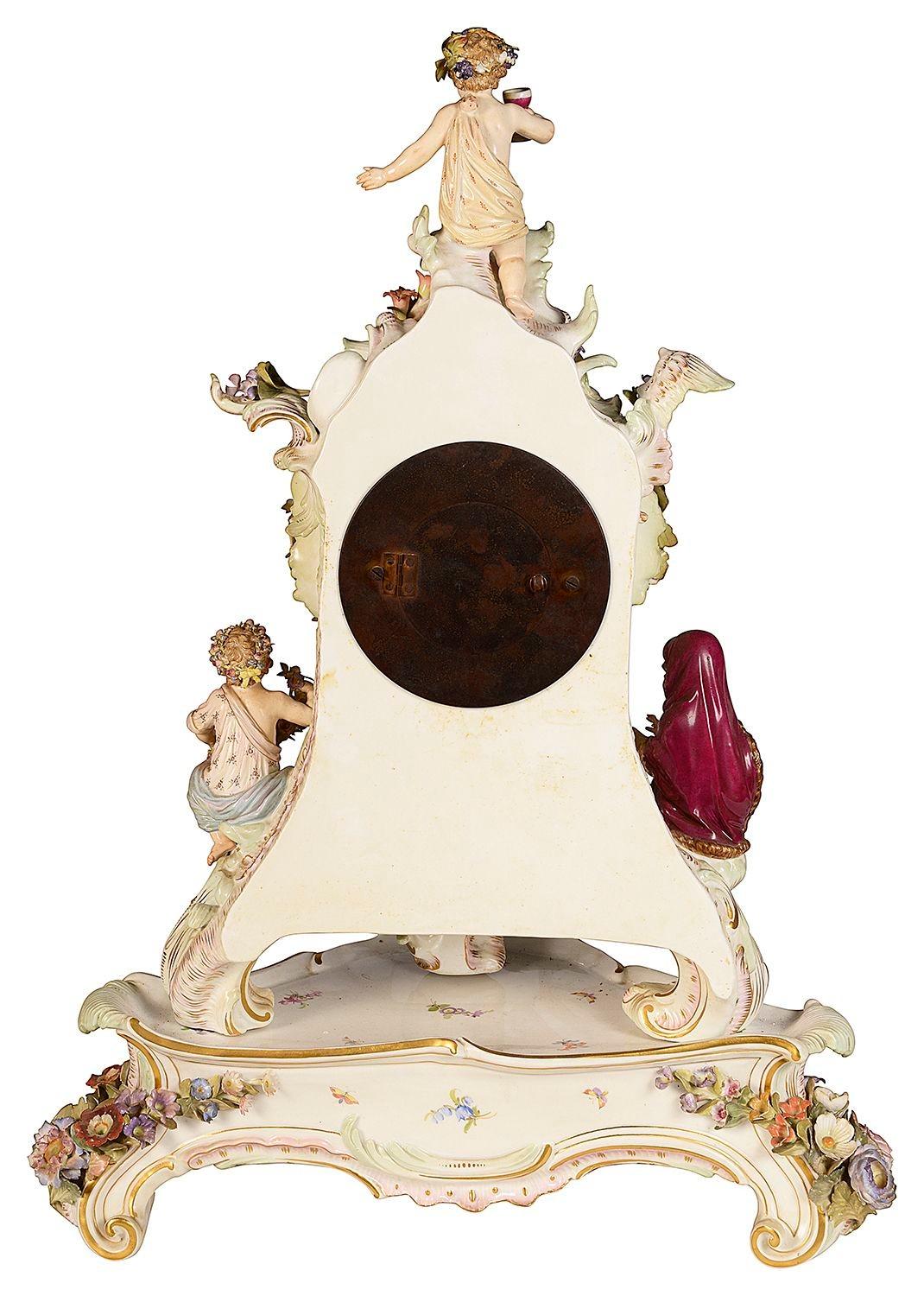 19th Century Meissen clock depicting the four seasons. For Sale 3
