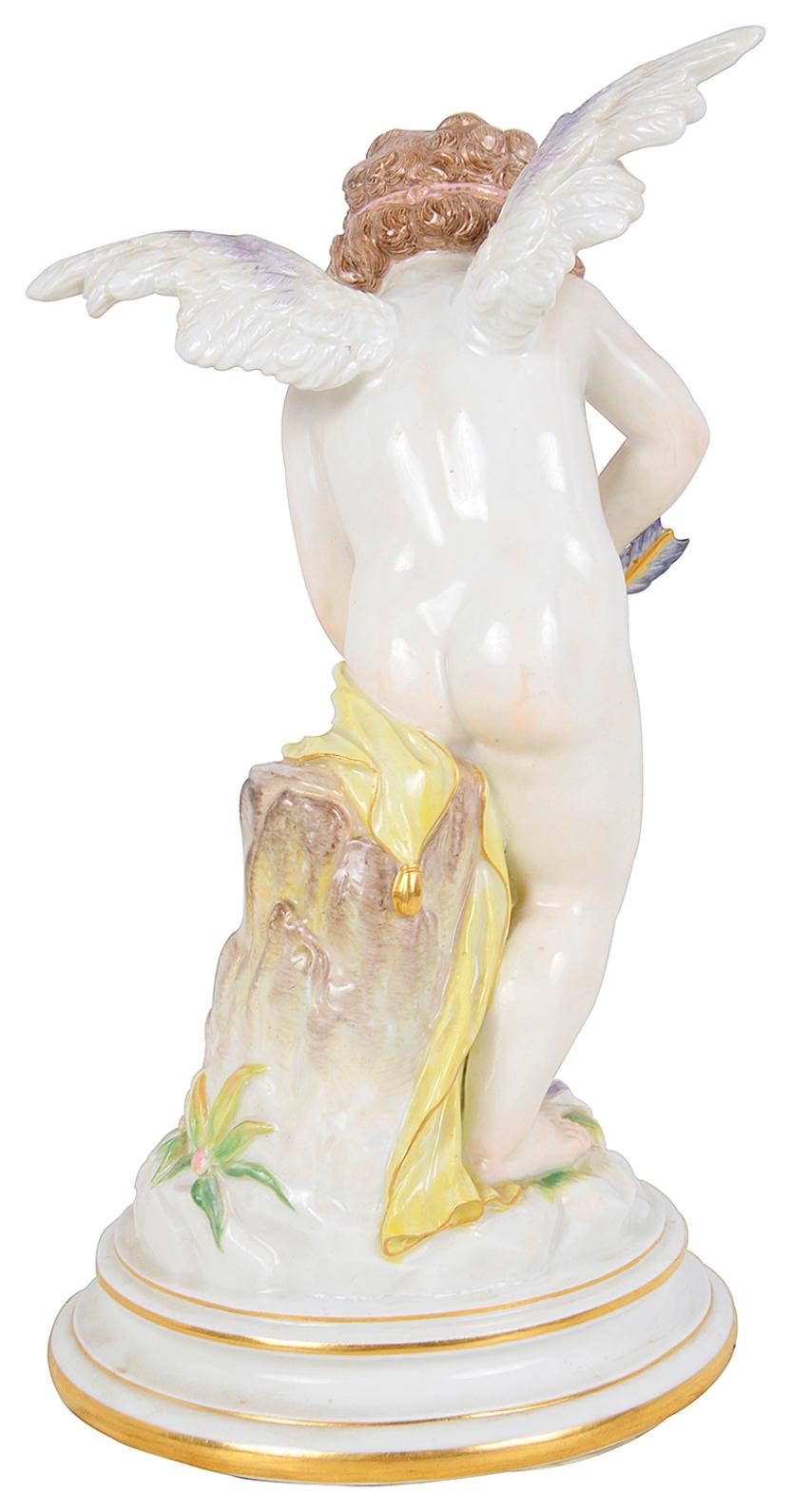 German 19th Century Meissen Cupid For Sale