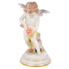 Antique 19th Century Meissen Cupid