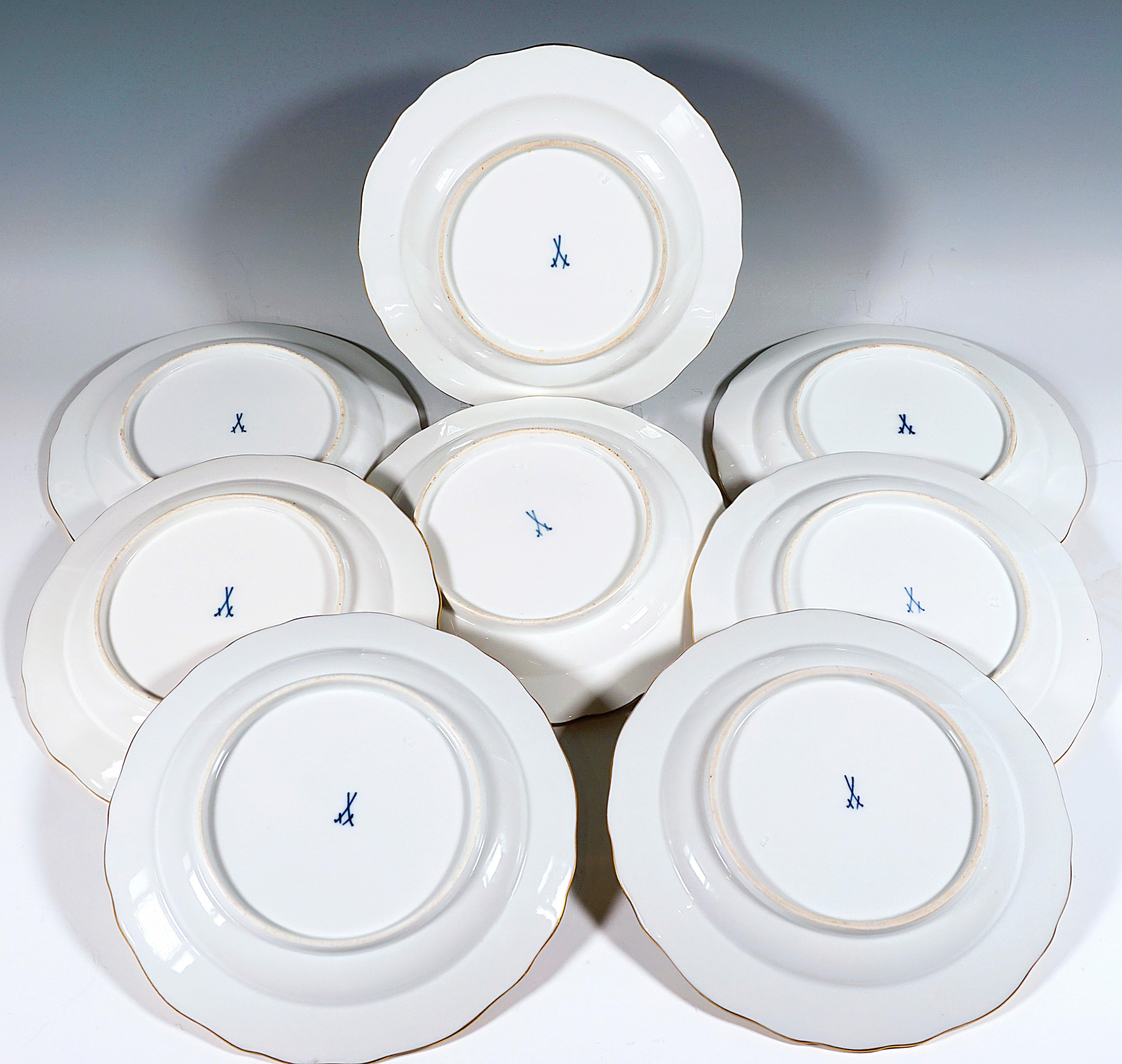 19th Century Meissen Dinner Set For 8 Persons Rich Dragon Yellow With Red & Gold 8