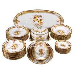 19th Century Meissen Dinner Set For 8 Persons Rich Dragon Yellow With Red & Gold