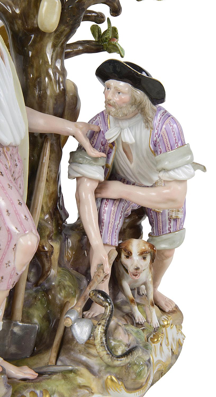 Meissener Figur des 19. Jahrhunderts, Apfelpflanzgefäßer, Hirte und Holzmann im Angebot 4