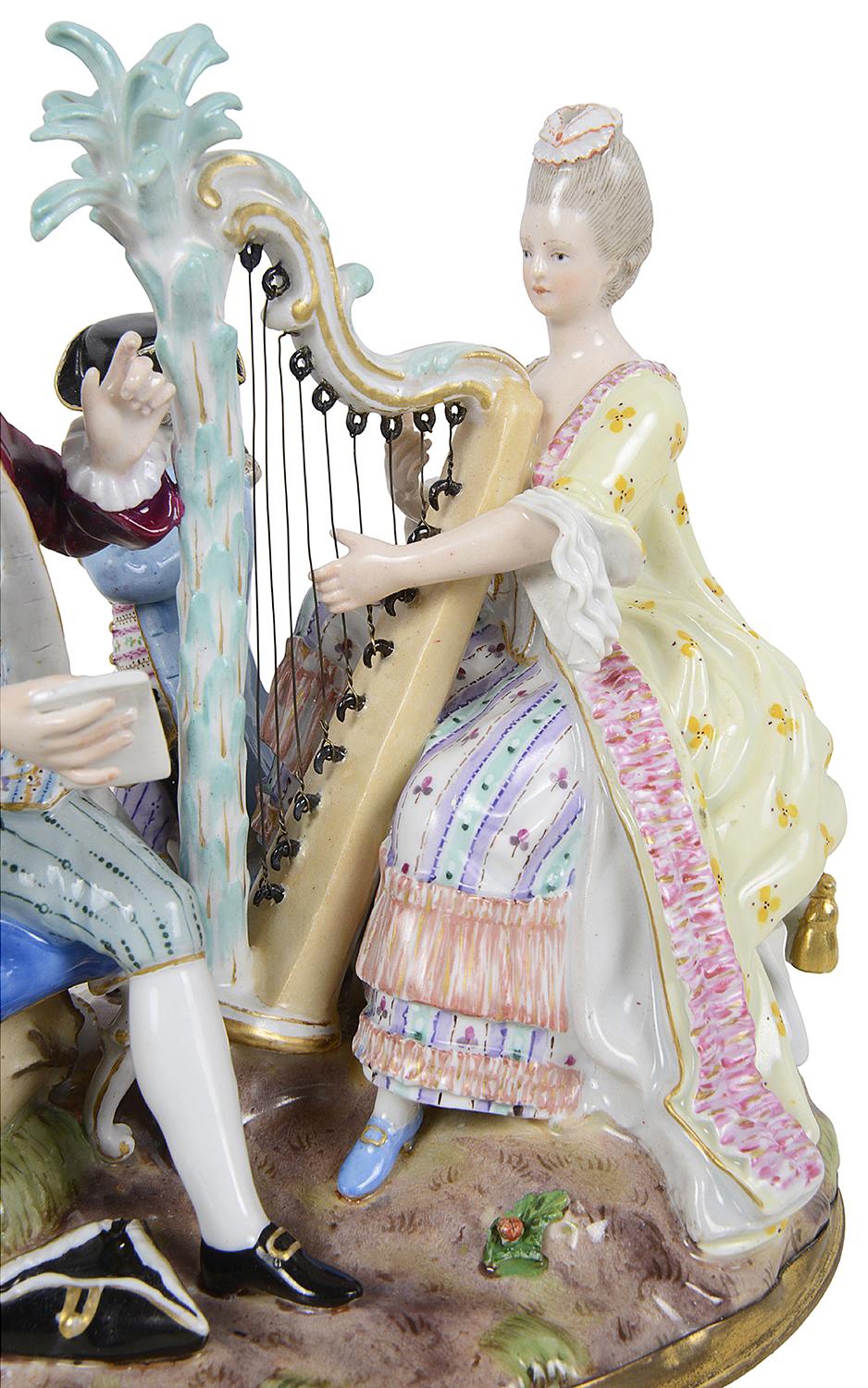German 19th Century Meissen Figurine Group of Musicians