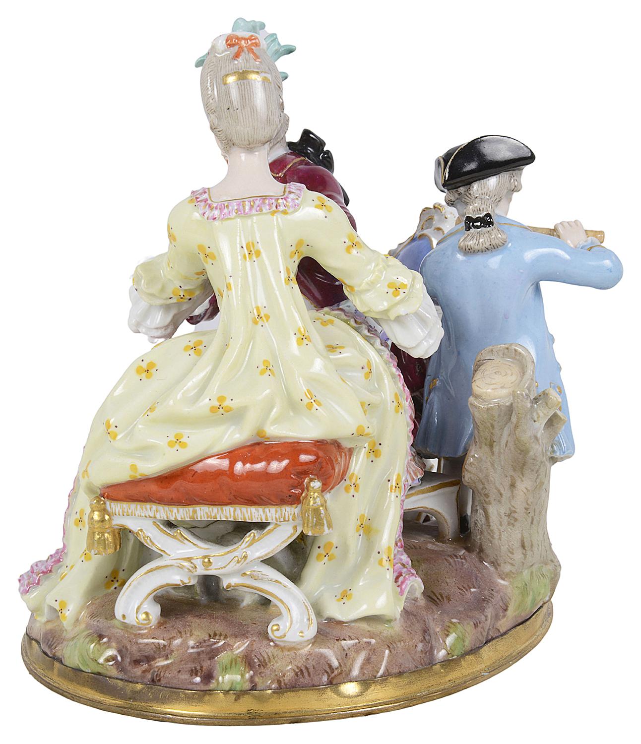 Hand-Painted 19th Century Meissen Figurine Group of Musicians