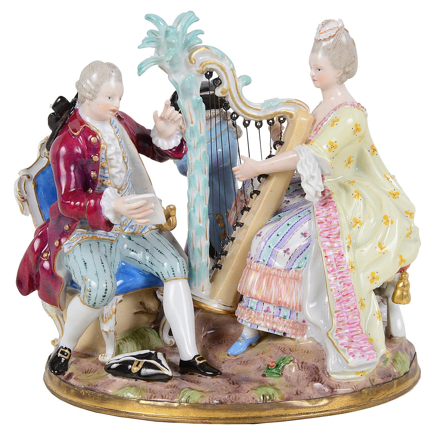 19th Century Meissen Figurine Group of Musicians