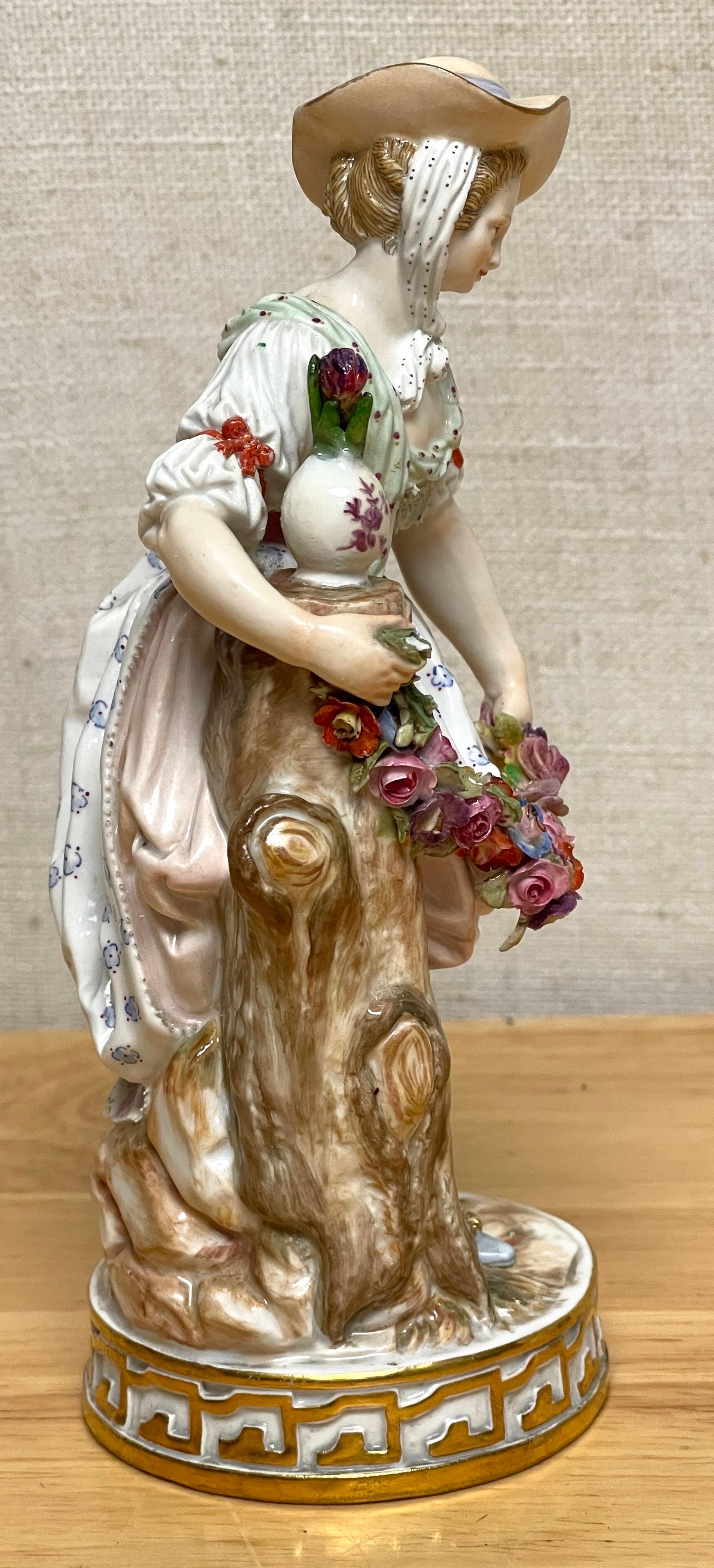 19th Century Meissen Figurine of a Lady Gardener 1