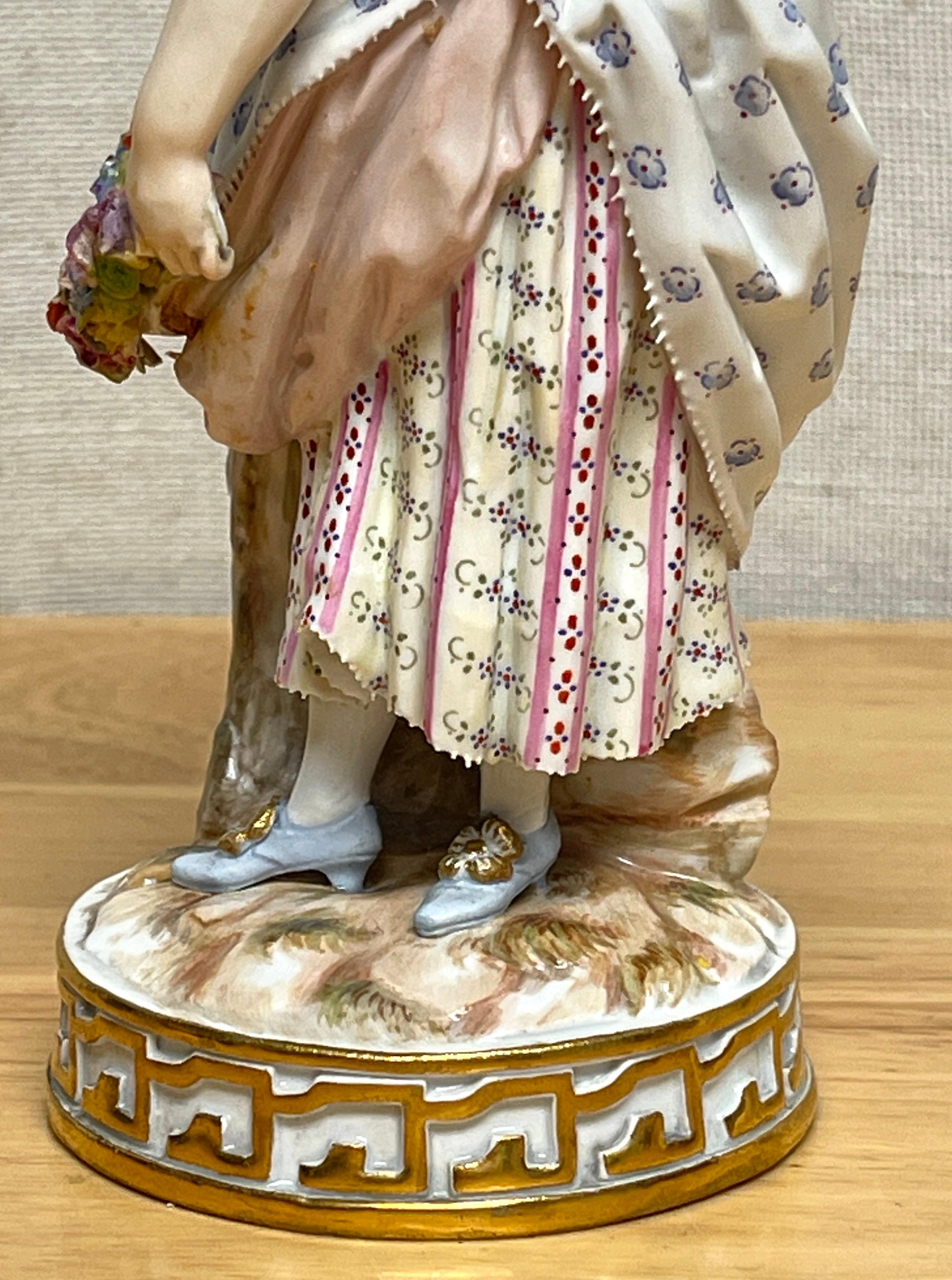 19th Century Meissen Figurine of a Lady Gardener 2