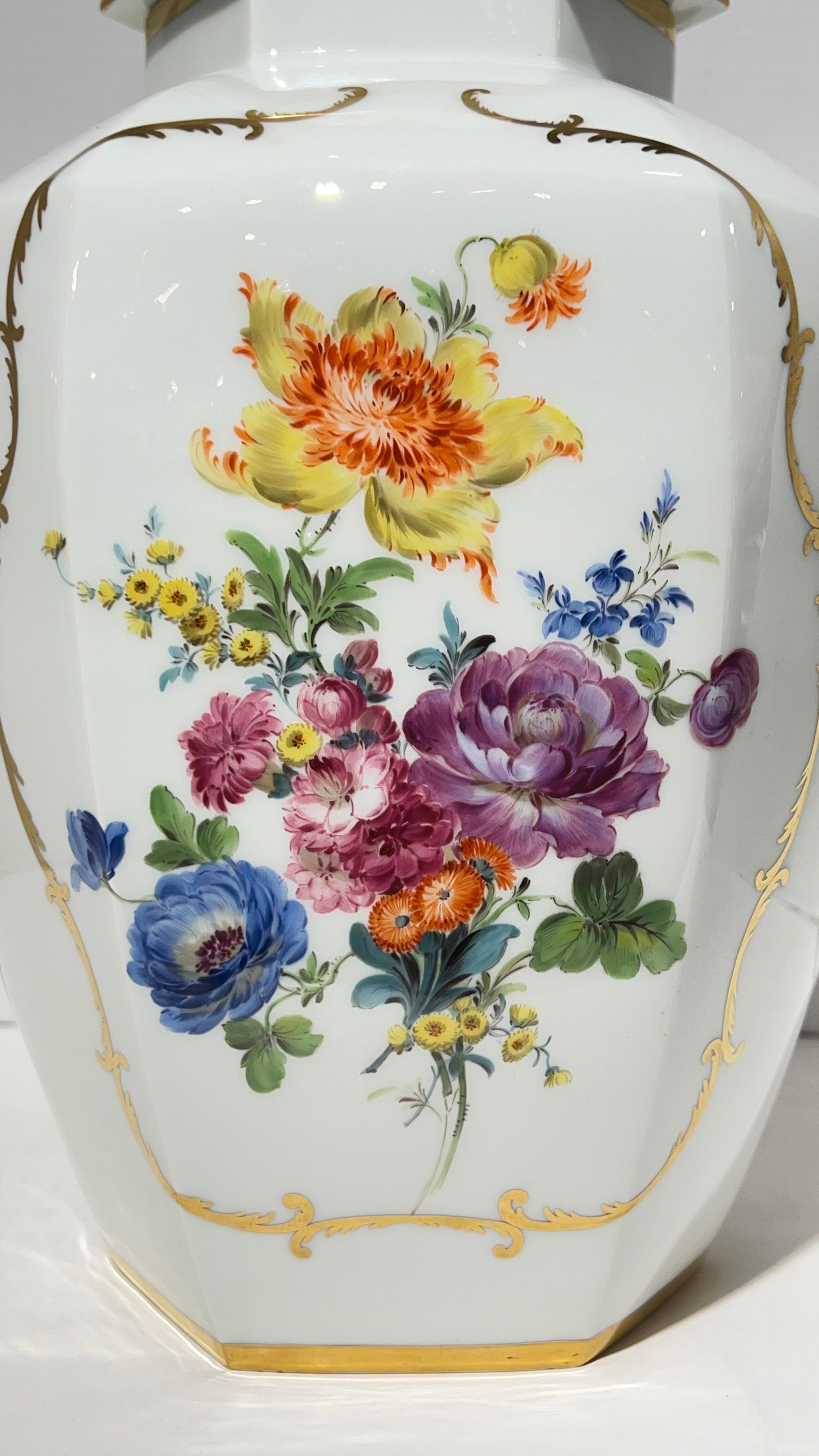 19th Century Meissen Floral Painted White Glazed Jar with Cover 8