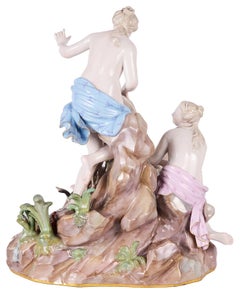 19th Century Meissen Group, "Capture of an Infant Triton"