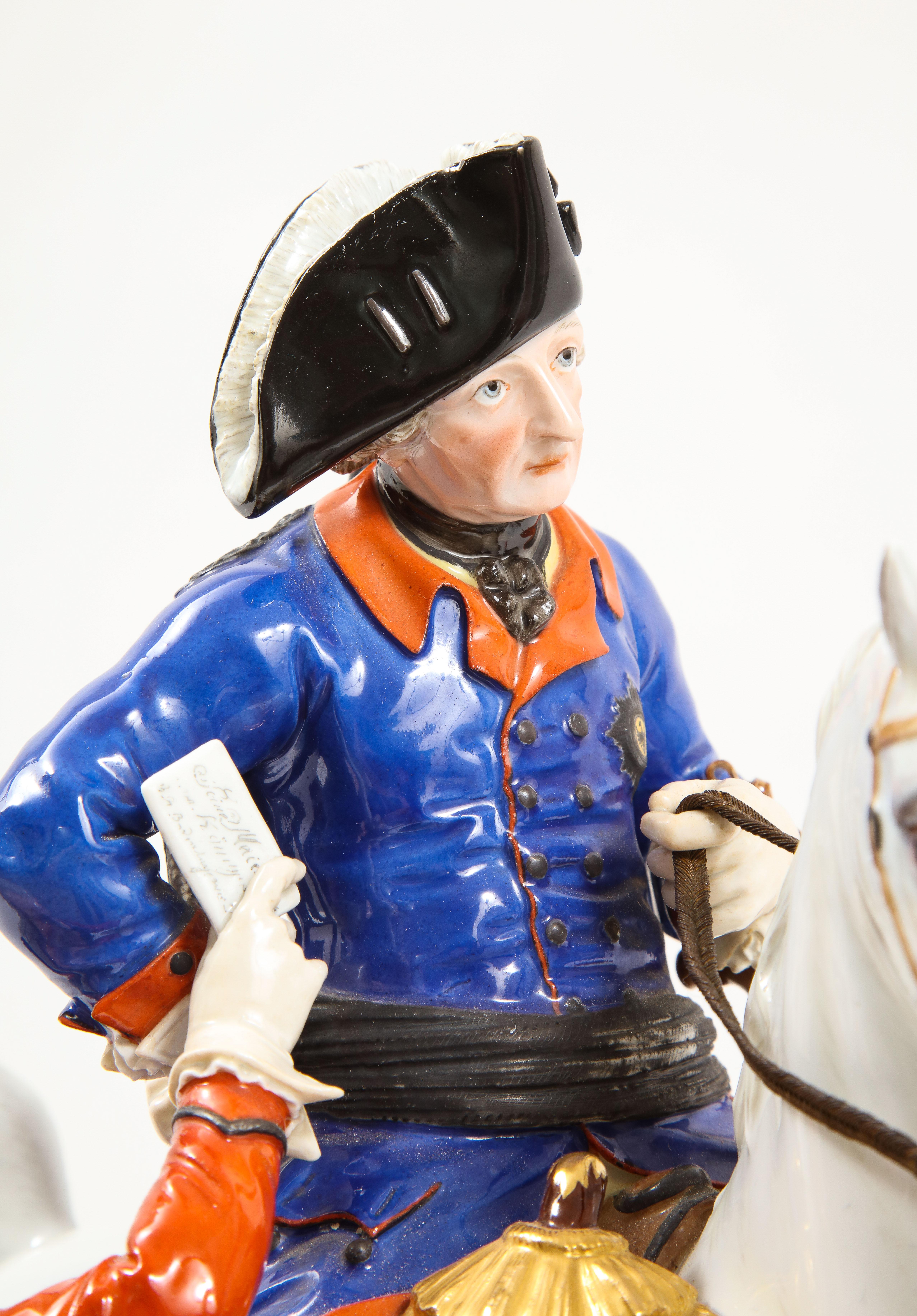19th Century Meissen Group of Calvary General Mikhail Kutuzov with Aide de Camp For Sale 1