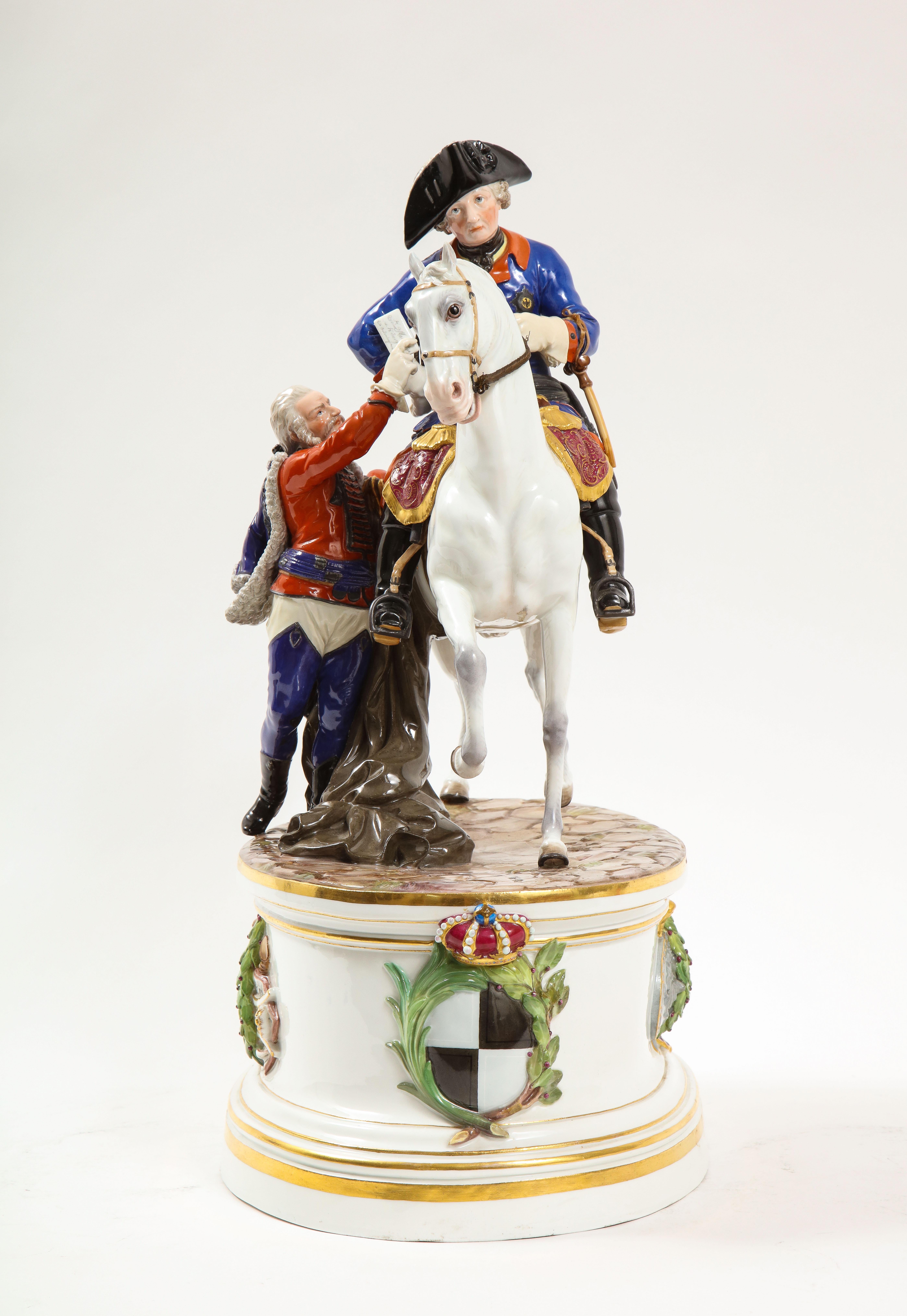 Empire 19th Century Meissen Group of Calvary General Mikhail Kutuzov with Aide de Camp For Sale